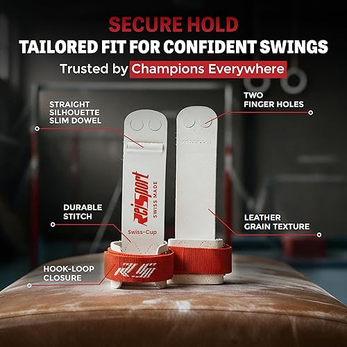 Miniatura 5 de Reisport Men's Ring Gymnastics Grips - Durable Leather Hand Grips for Gymnastics Rings Men & Boys - Gymnastics Equipment & Accessories for Advanced