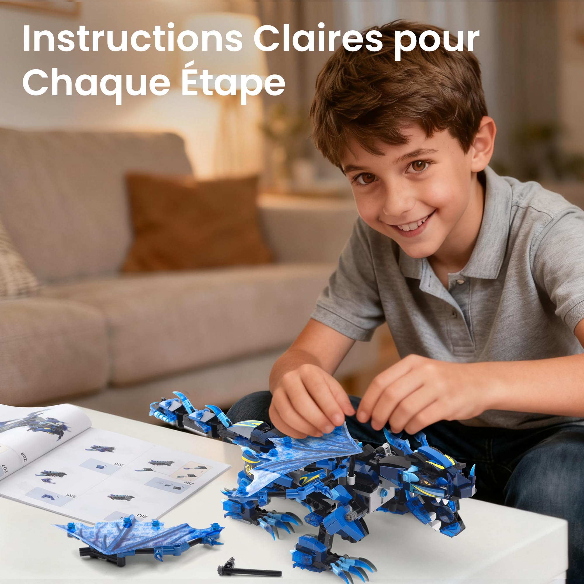 Sillbird Dragon Robot Jouets de Construction avec Télécommande STEM pour Garçons 8-14 Ans 3 en 1 590 Pièces