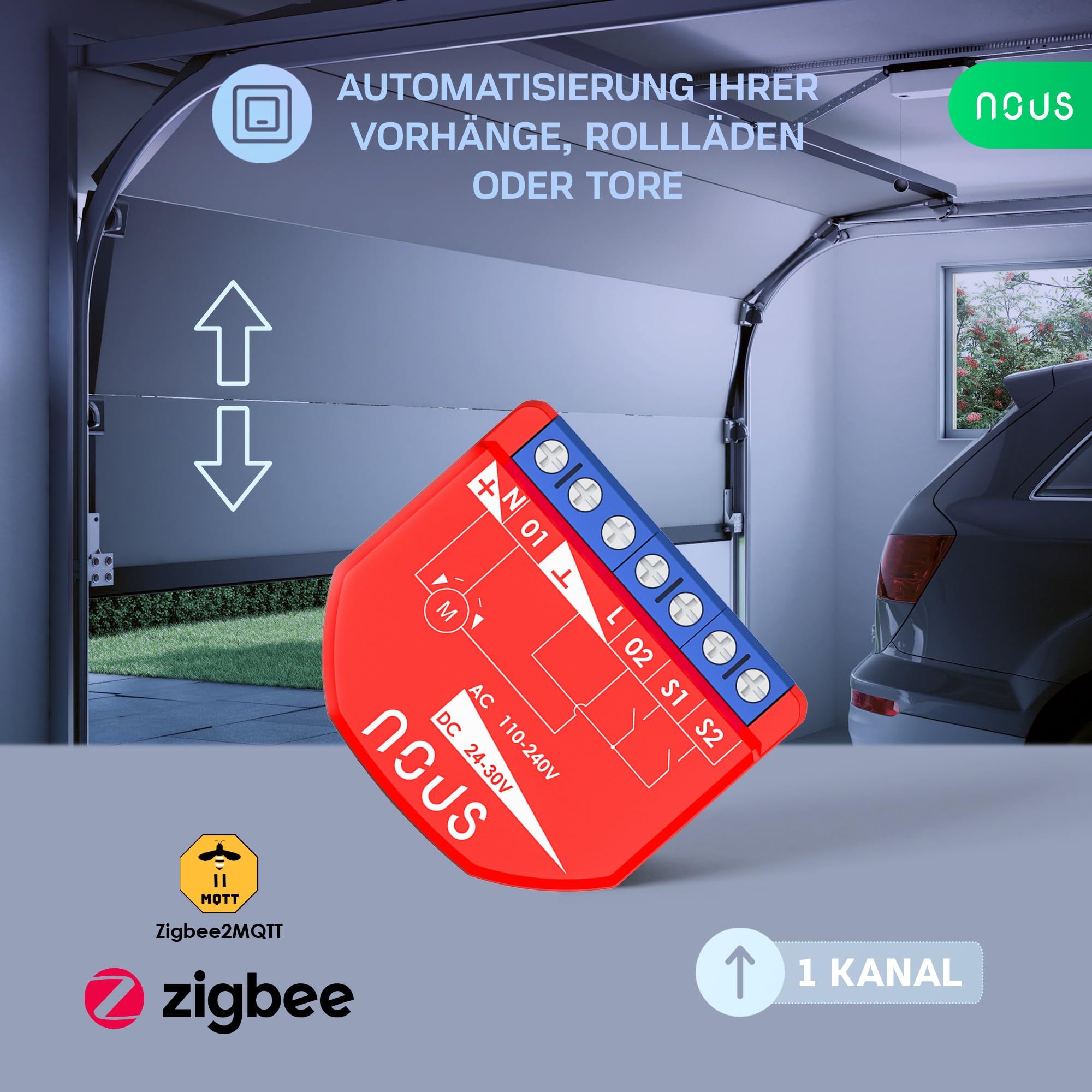 ZigBee Contrôleur intelligent aveugle, AC 16A/DC 10A, passerelle ZigBee 3.0 requise, compatible avec Alexa, Google Assistant, Zigbee2MQTT, Home Assistant, Tuya Smart Life, contacts secs