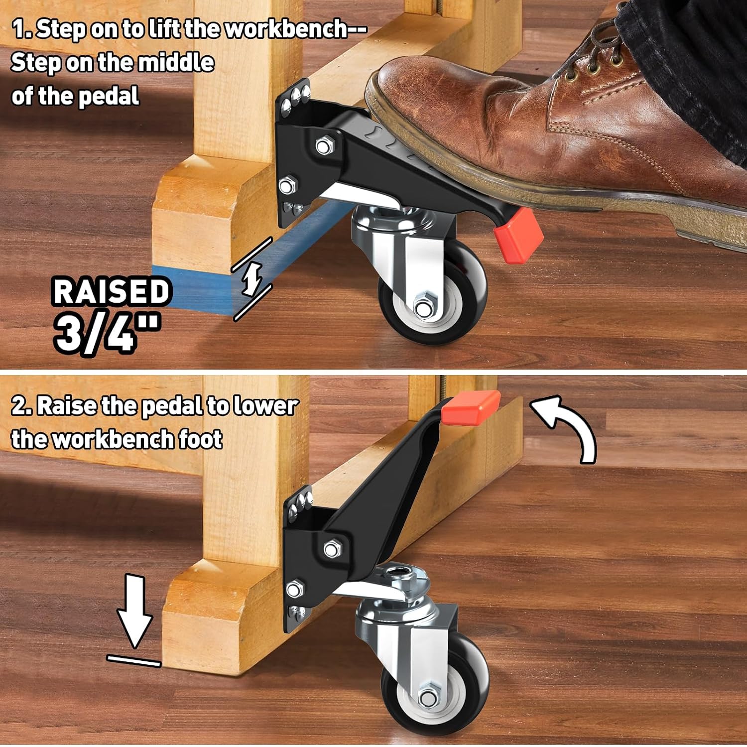 Heavy Duty Workbench Casters - 4 Pack -4 Heavy Duty Workbench Casters - 4 Pack -4