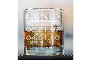 Personalized Etched Whiskey Glasses for Father's Day