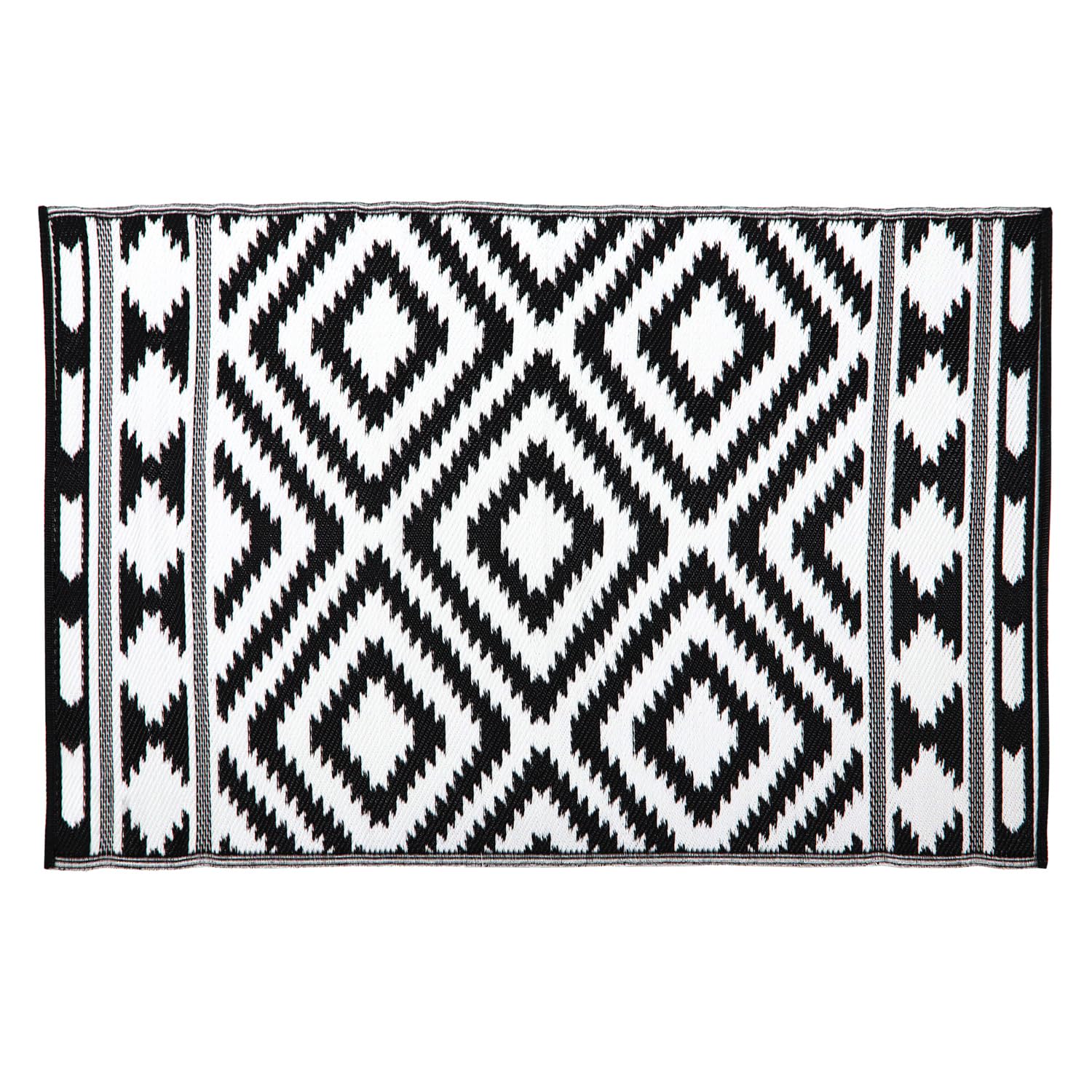 JVL Lightweight Reversible Plastic Woven Outdoor Rug, 180x240cm, Aztec