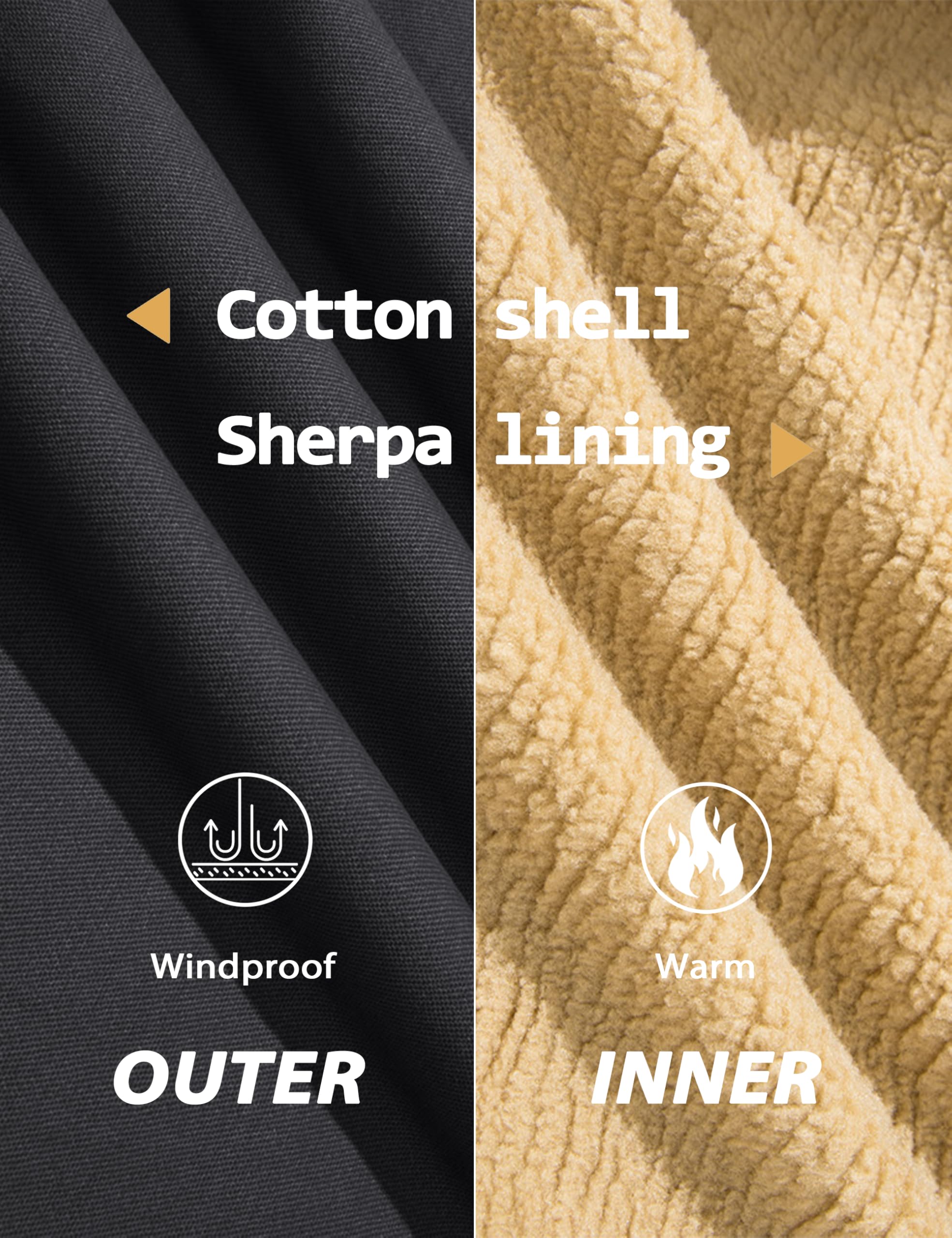 MAGCOMSEN Giacca Invernale da Uomo Giacca di Transizione Calda con Interno in Pile Giacca da Volo Antivento Giacca Bomber Cargo