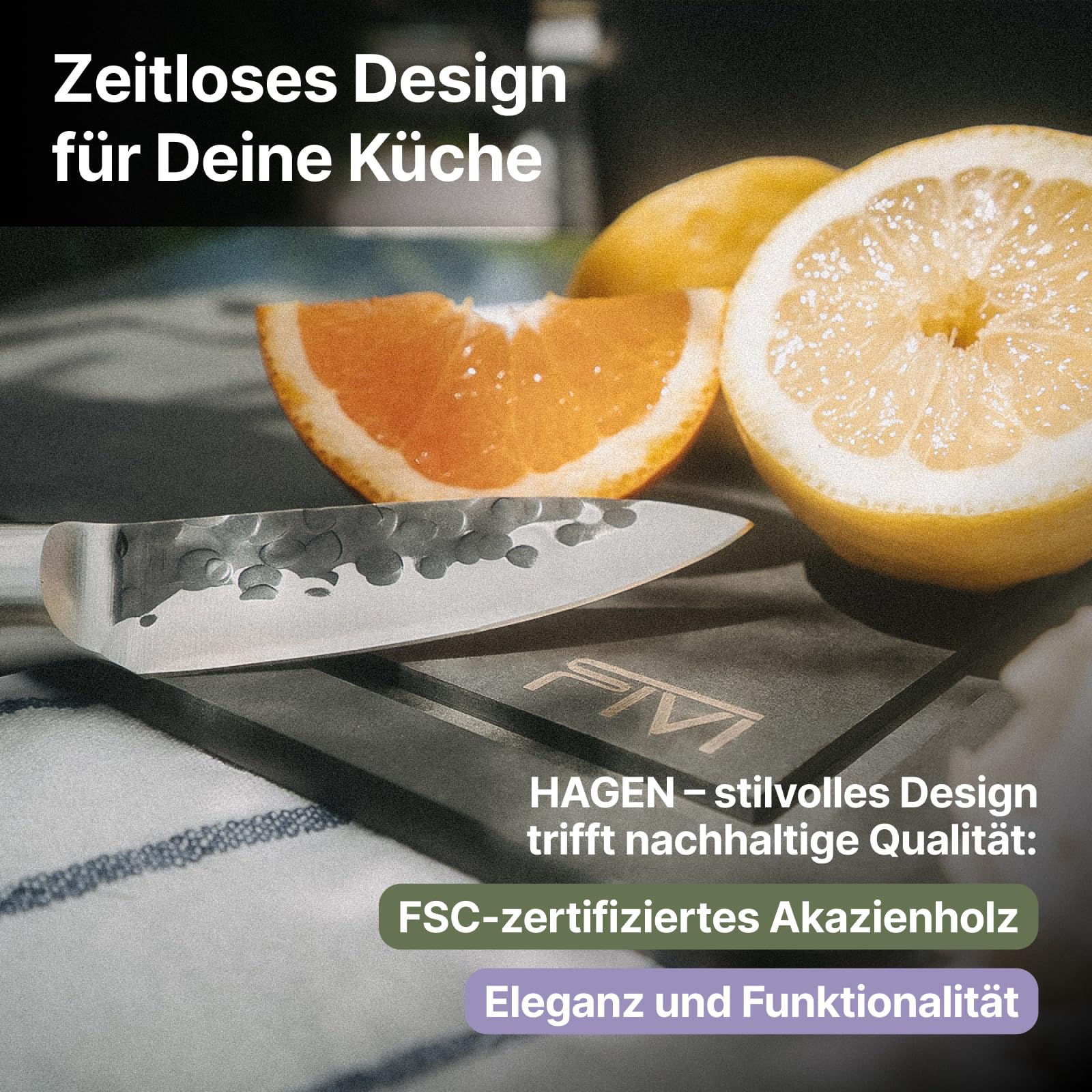 FIVI Schneidebrett HAGEN 25 x 35 cm | Ökologisch & antibakteriell | Mit Saftrinne | Spülmaschinenfest | Praktisches Design | Hygienisch & messerschonend | Messerfreundlich & robust