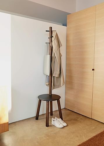 Miniatura 2 de Taburete y perchero Pillar de Umbra, color negro/nogal Negro/Nogal,blanco (White/Natural),https://www.amazon.com/dp/undefined