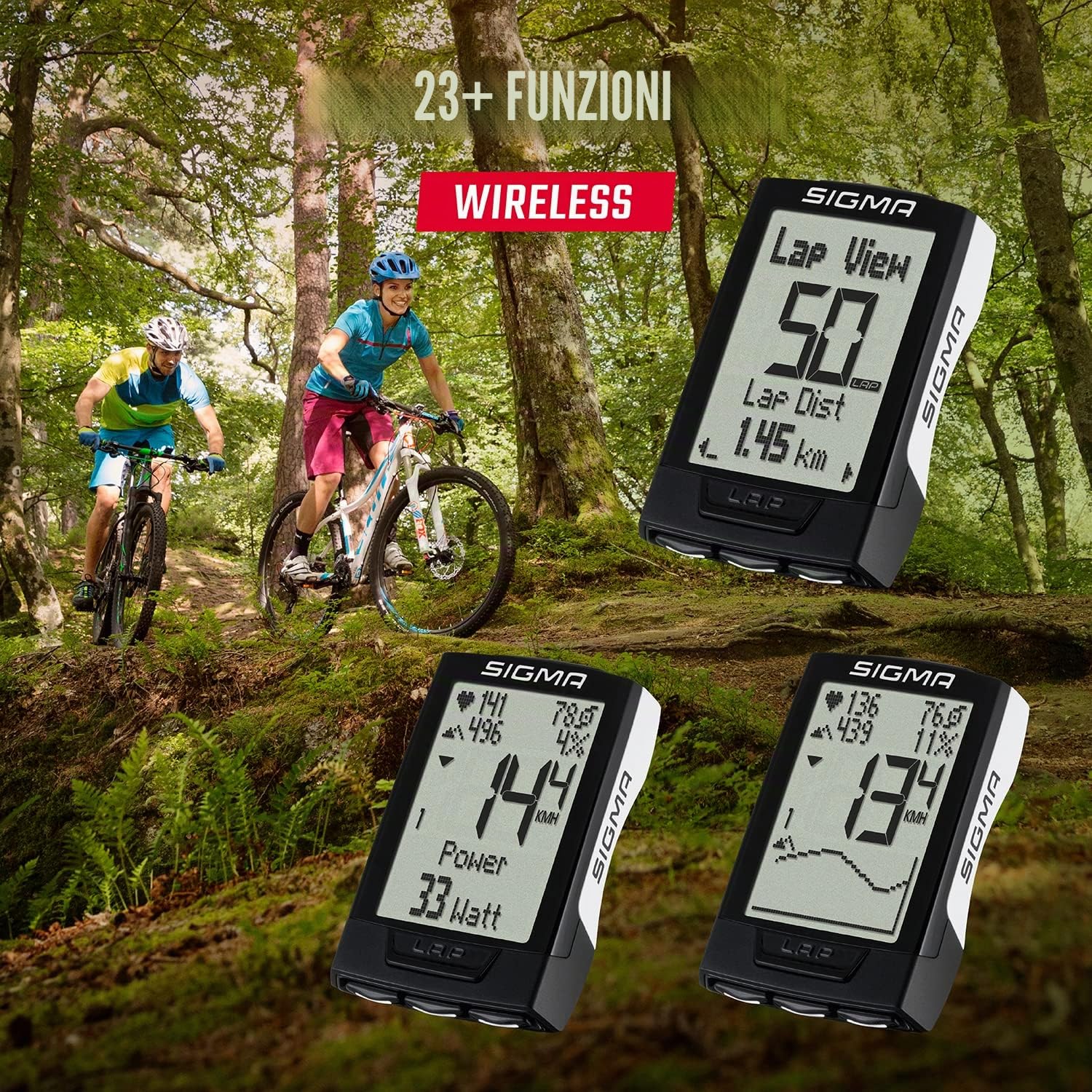 Sigma Sport BC 23.16 STS White | Computer da bicicletta con funzione di bicicletta, altitudine e frequenza cardiaca, cadenza ad alta capacità di log bianco tachimetro facile da usare, 02316