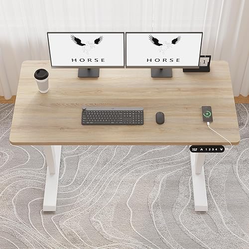 Miniatura 10 de HEONAM Escritorio eléctrico de pie ajustable en altura de 59 pulgadas, en forma de L, escritorio para computadora de oficina en casa con marco negro