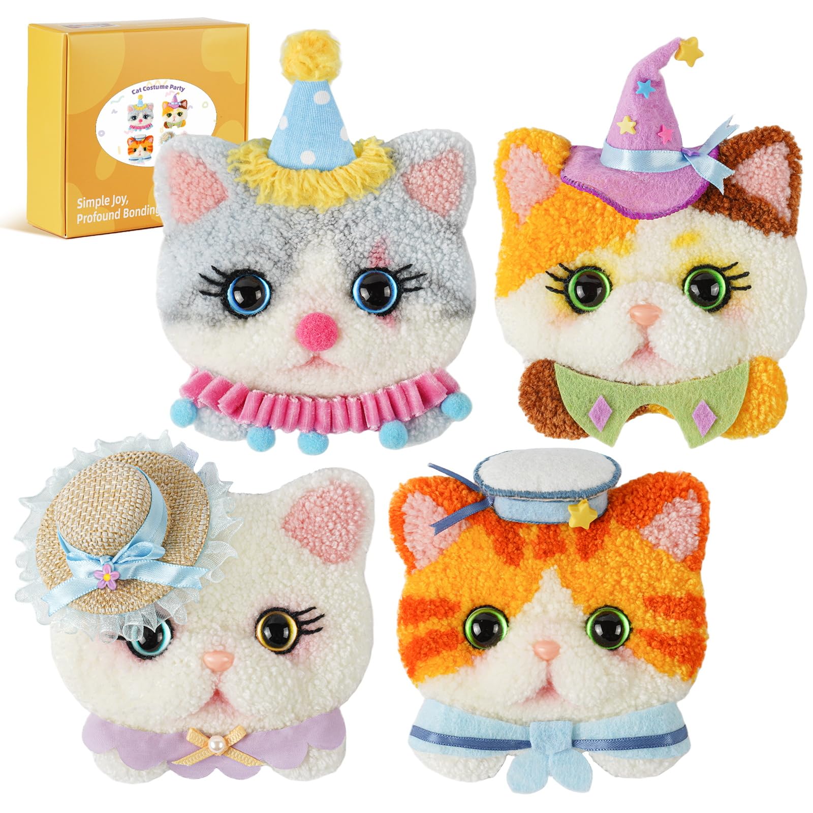 Beginner Punch Needle Embroidery Kit - Cat Family -1