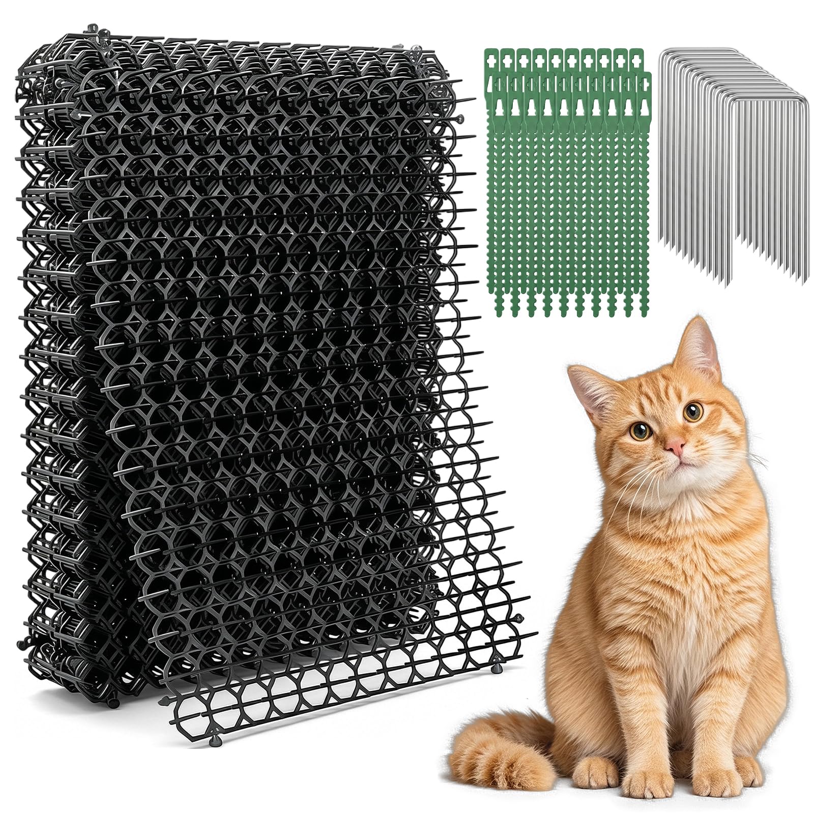 12PCS Cat Scat Mat with Spikes,15x20CM Anti Cat Spikes,Cat Repellent Mat