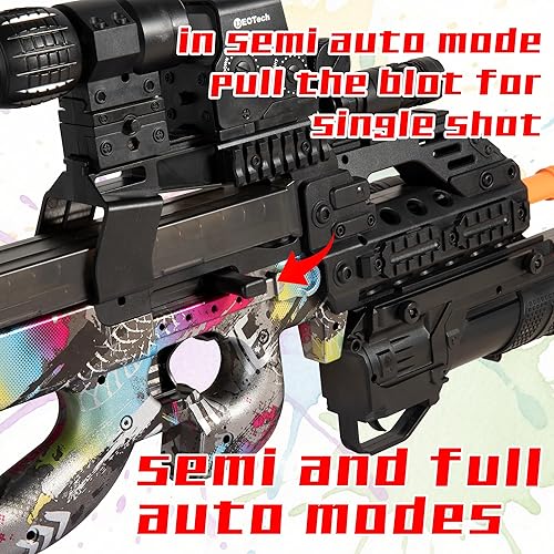 Miniatura 5 de EMERBU Gel Splat Blaster P90 de la serie EMERBU Lite - Batería recargable modular de 7.4 V - Manual y totalmente automático - para mayores de 15