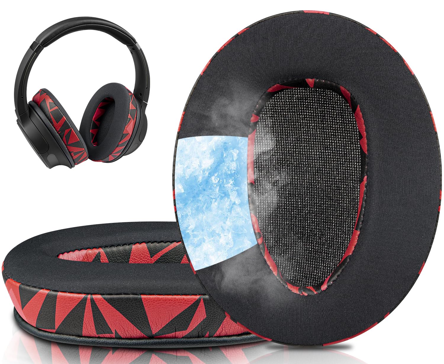 SOULWIT Cooling Gel Replacement Ear Pads for Sony WH-CH700N/MDR-ZX780/MDR-ZX770/MDR-10R Over-Ear Headphones, Earpads Cushion with High Density Foam -