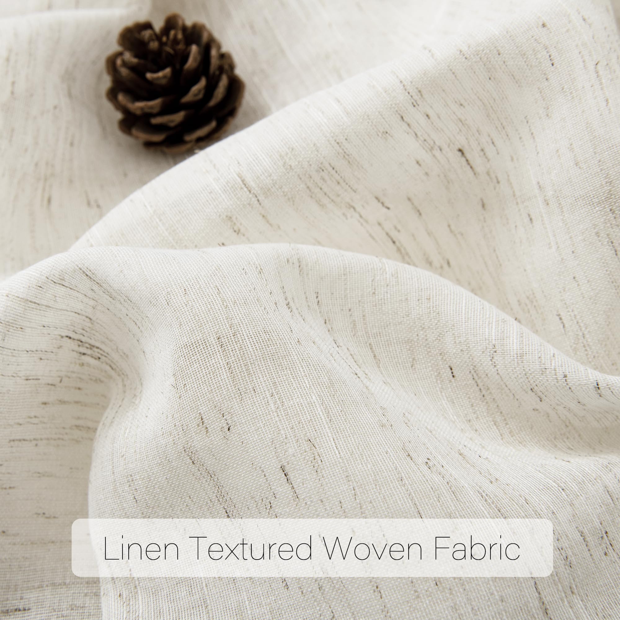 Amazon｜亜麻リネンシアーカーテン - ロングカーテン 108インチ