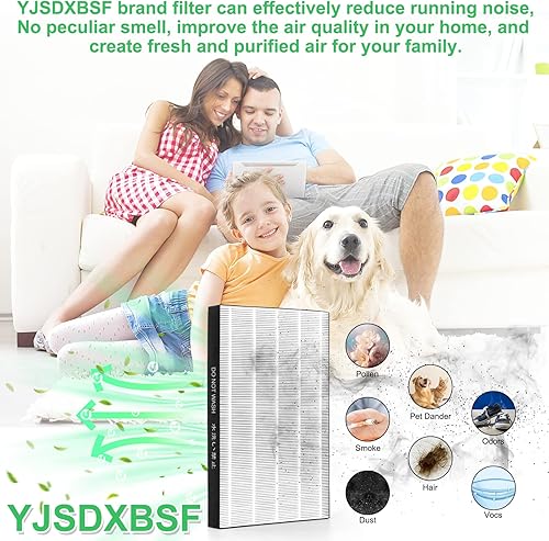 Miniatura 3 de Paquete de 2 purificadores de aire afilados compatibles con FZ-A80HFU 4 filtros de repuesto, FZ-A60HFU, filtro HEPA H13, ajuste perfecto y alta