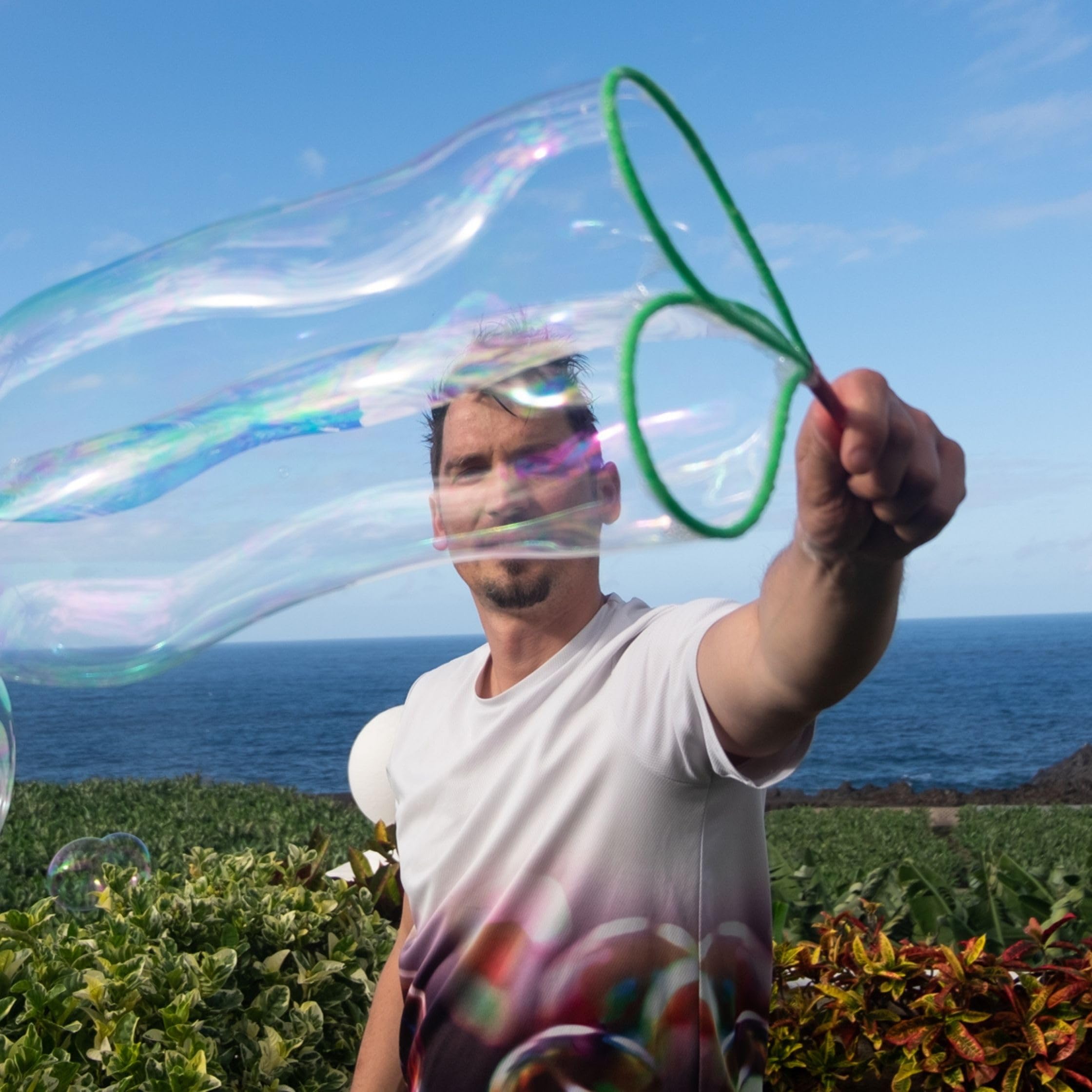 Bubble Brothers Zestaw baniek mydlanych, 5 sztuk, pałeczki do baniek mydlanych i płyn do baniek mydlanych, 5 l, roztwór do baniek mydlanych, stabilne bańki mydlane, butelka do