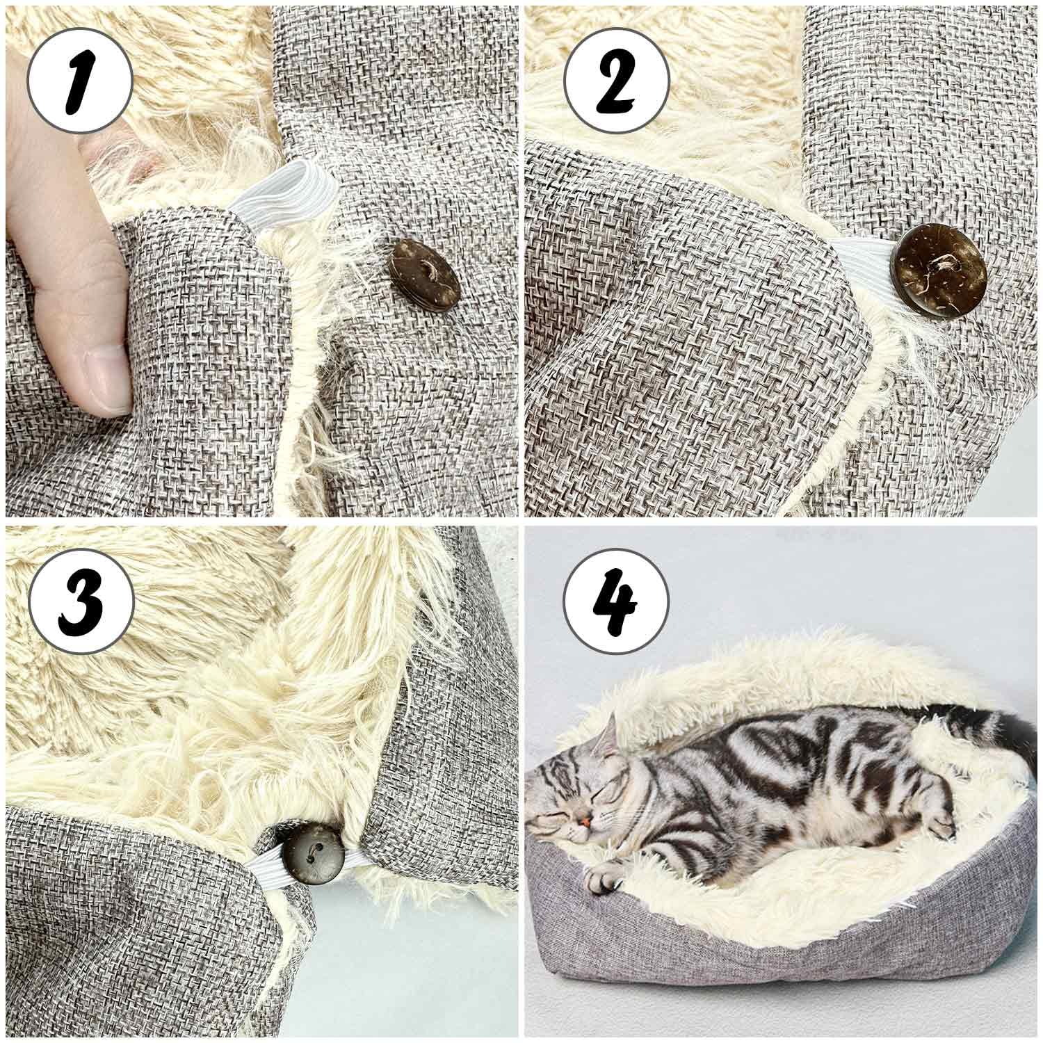 Jesdavan Cuccia Pelosa, Pieghevole Interno, Lavabile Lettino, Morbida Adatto a Gatti Cani di Piccola e Media Taglia(60 x 50cm)