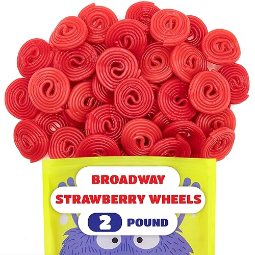 Miniatura 3 de Gerrit's Broadway Strawberry Wheels - Caramelos de regaliz, paquete a granel de 2 libras