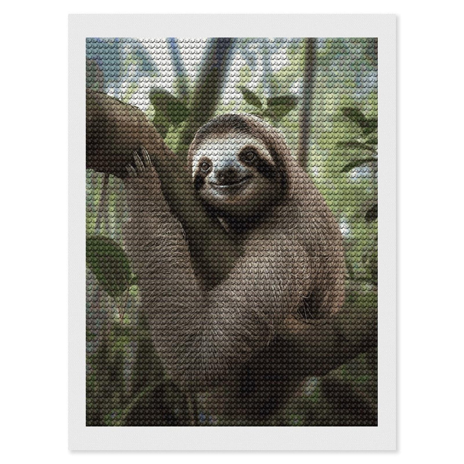 LDGSUPH Sloth Animal Diamond Painting Kits for Adults Paint with Diamond Pictures Art DIY Full Drill Diamond Dots Painting Personalized Diamond Photo for Home Wall Decor Gift 12"x16"