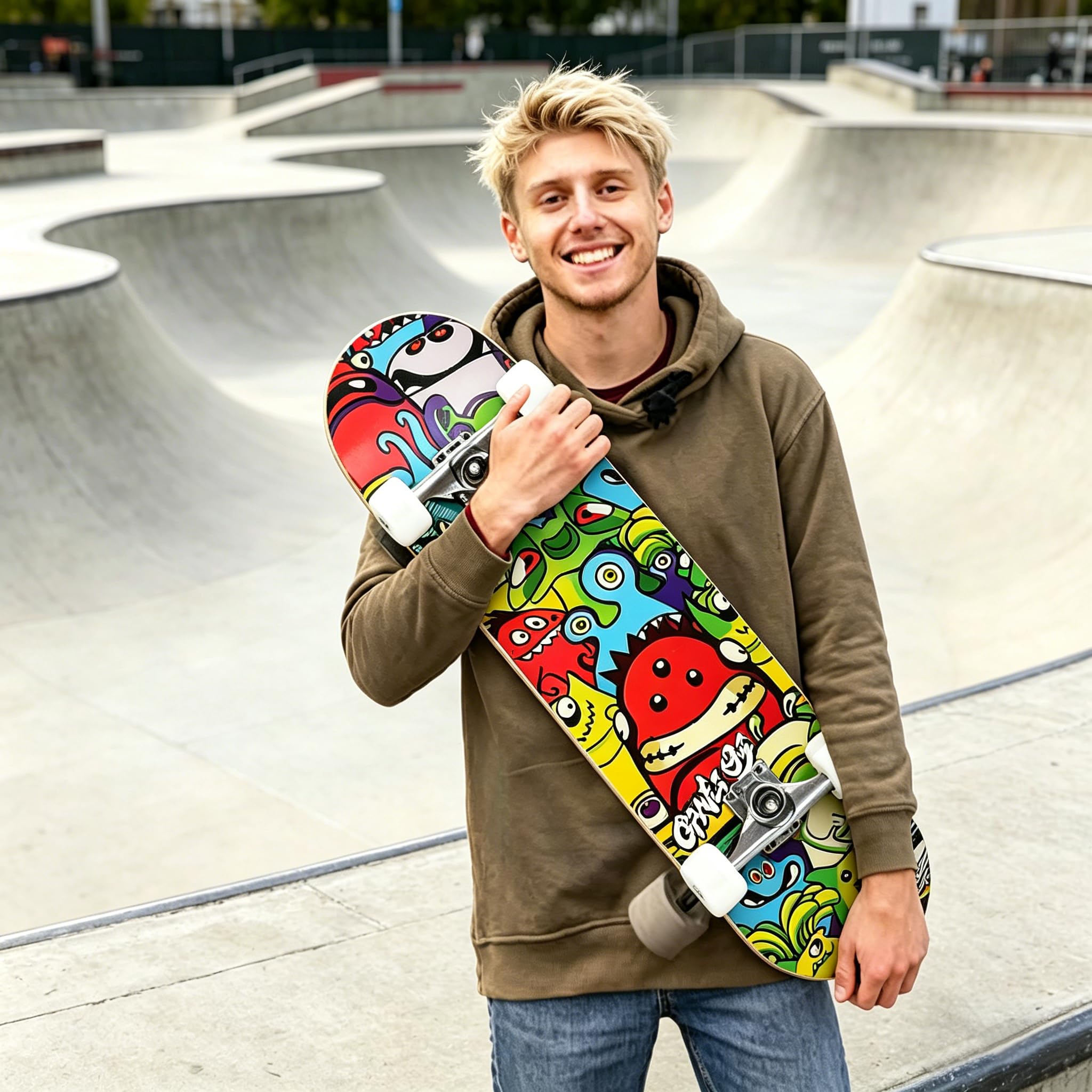 Longboard 31 pulgadas Drop-Through Freeride Skating Cruiser Camino Monopatín con Light Up Wheels para niñas principiantes y niños adultos como regalo