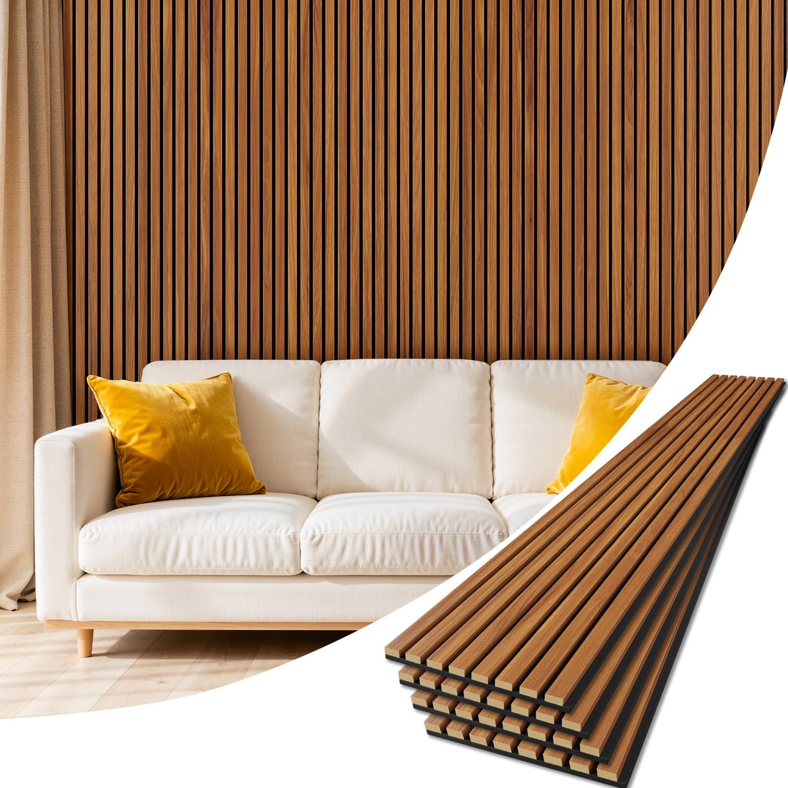 Amazon.com: Vellorise 4 Pack Wood Panels for Wall, 94.4