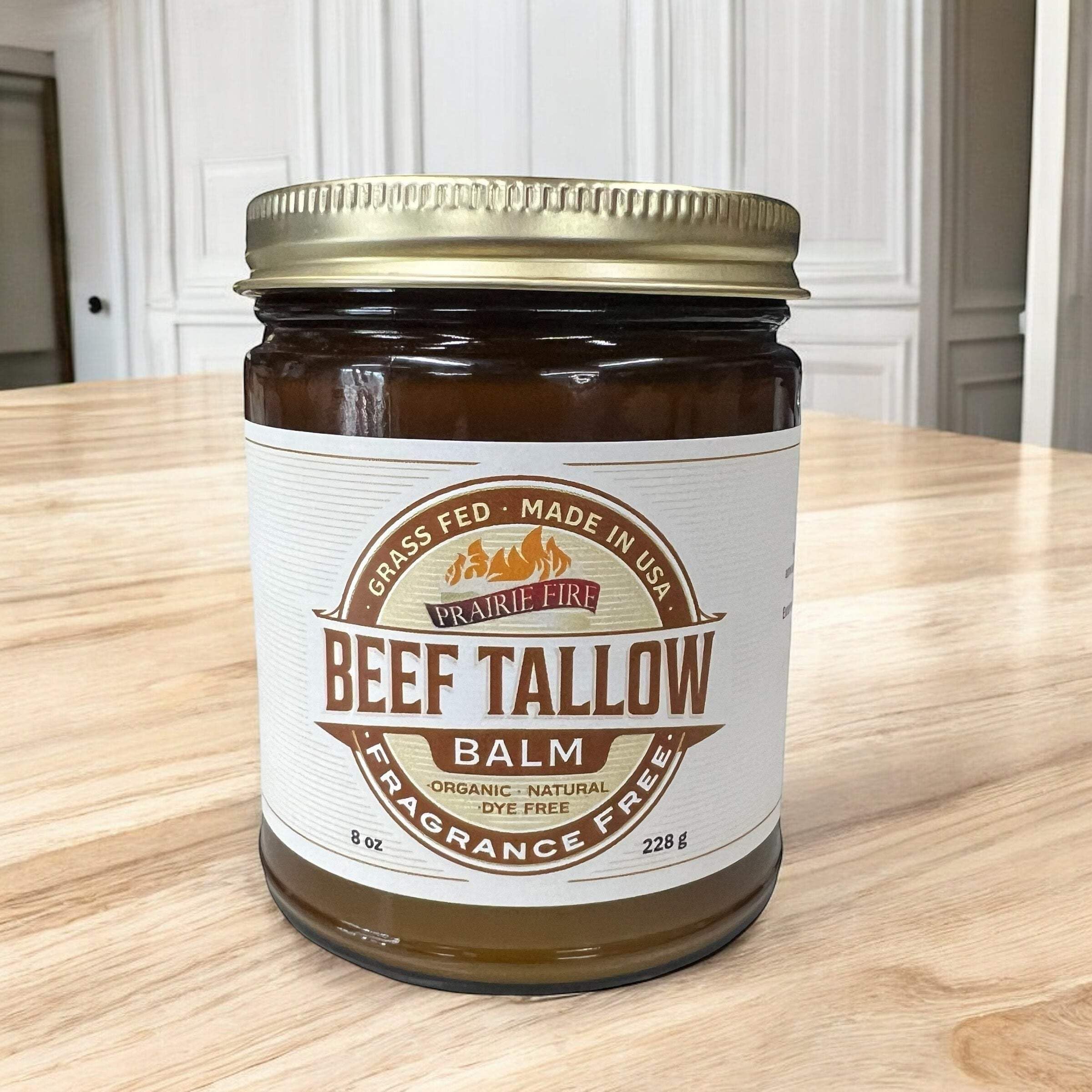 Beef Tallow Balm - 8 oz - Organic Grass Fed - Body Butter - Moisturizing Skin Care Fragrance Free - 8 oz