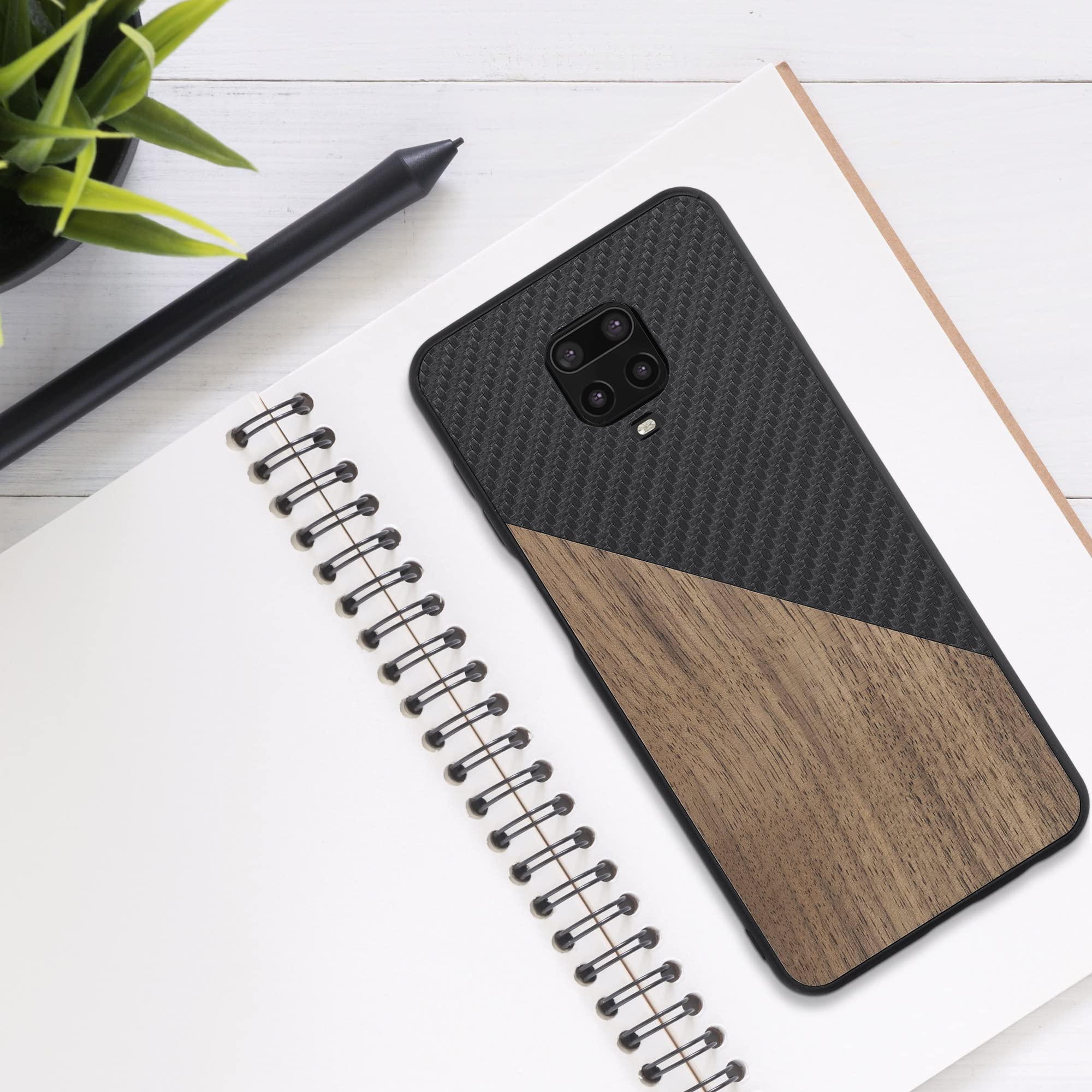 Custodia Xiaomi Mi A3 / CC9e In Fibra Di Carbonio E Legno - Bumper Antiurto, Design Elegante - Foto 6