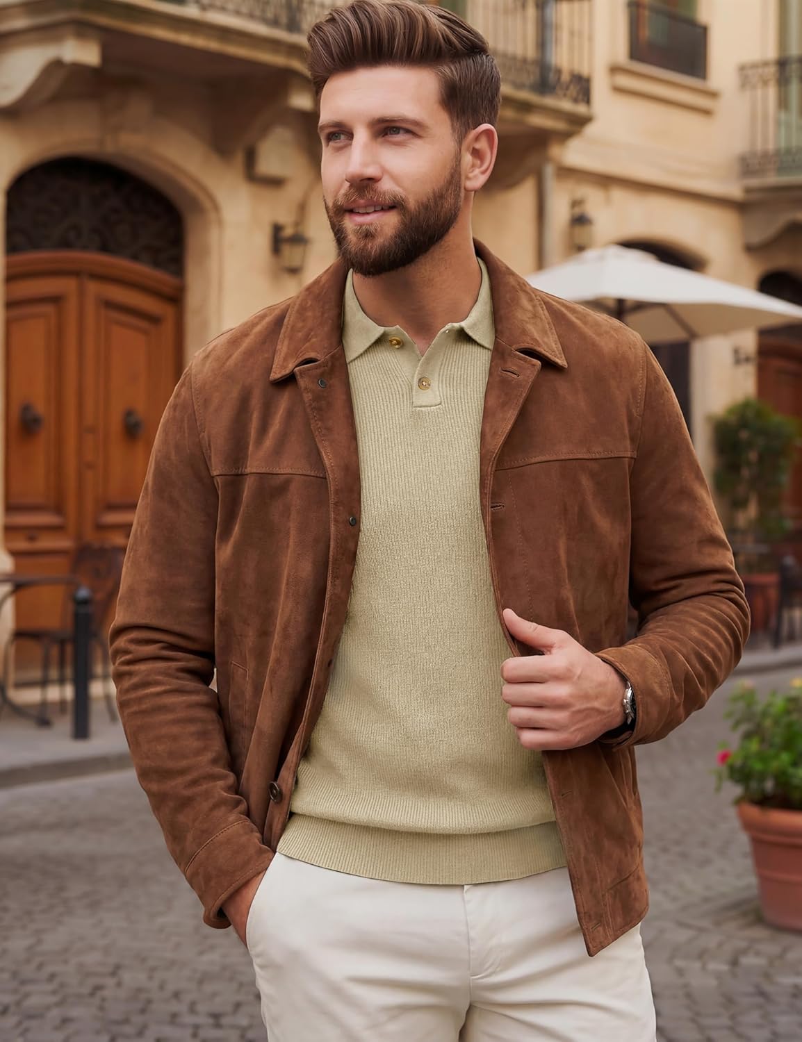 MAGNIVIT Mens Long Sleeve Knit Polo Shirts Casual Raglan Sleeve Sweater 2-Button Down Anti-Pilling Golf Shirts - Image 3