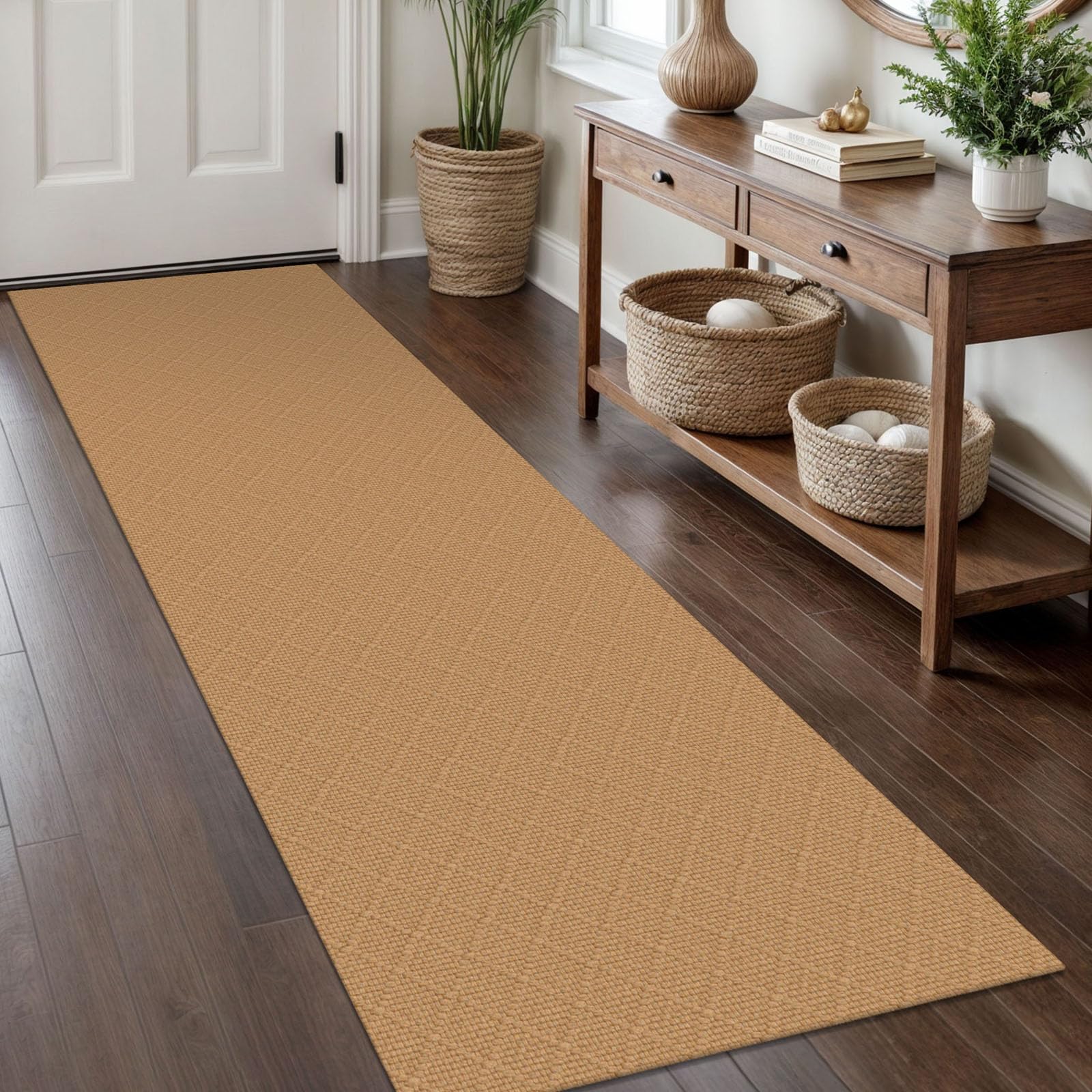 KOZYFLY Washable Runner Rug, 2x8 Ft, Warm Tan — image 1
