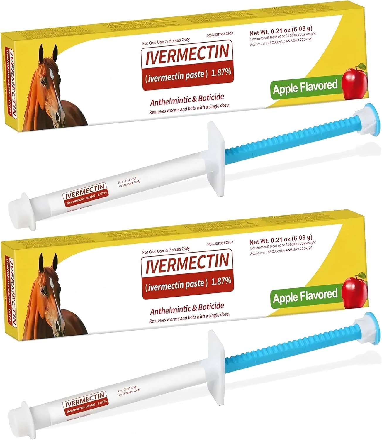 Horse Paste 1.87% – 4 Pack (6.08g Each) Apple Flavored Oral for Horses