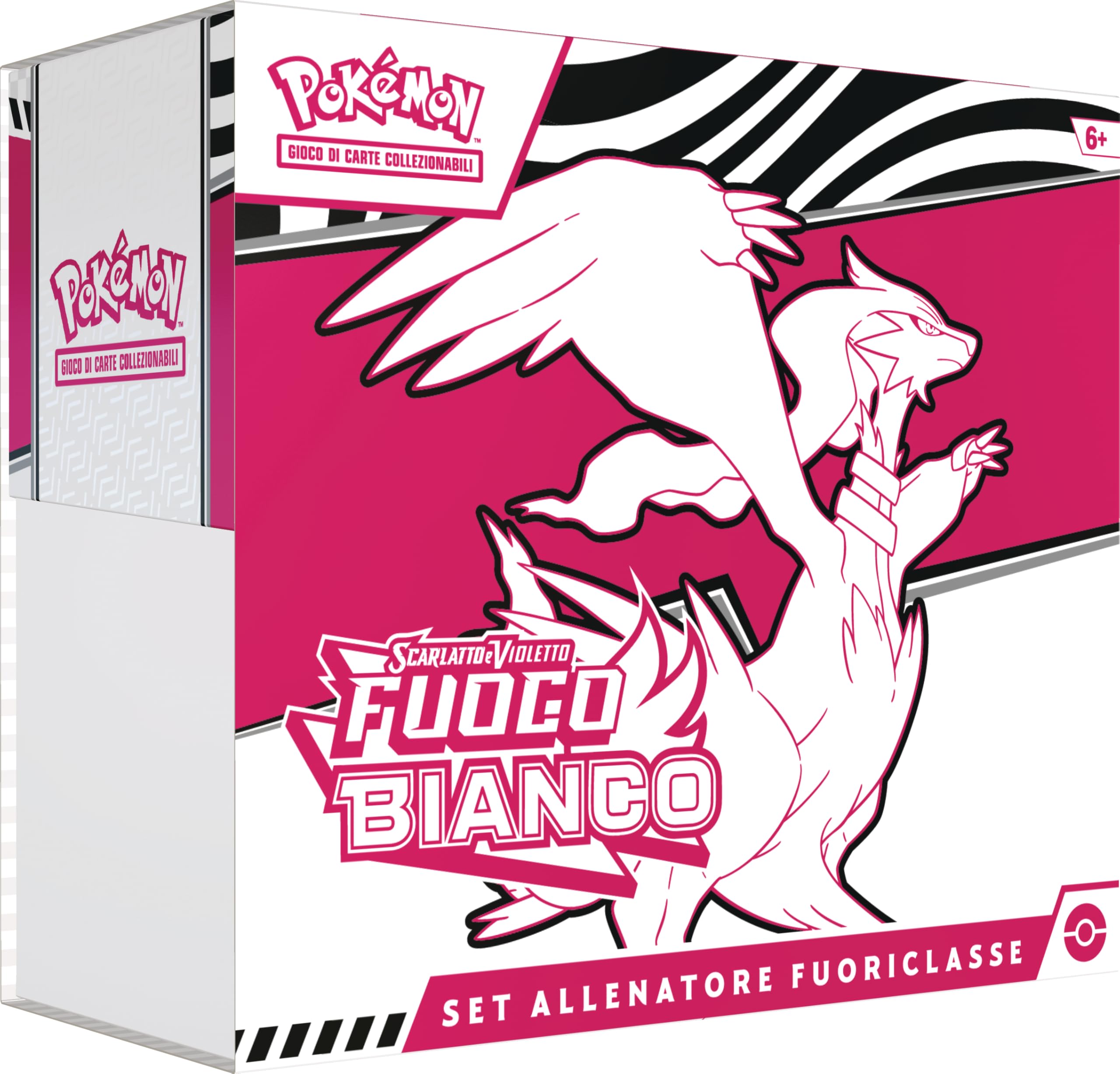 Pokémon GCC: set Allenatore Fuoriclasse dedicato a Reshiram dell’espansione Scarlatto e Violetto - Fuoco Bianco, con una carta a figura intera di Tornadus, nove buste di espansione e accessori premium