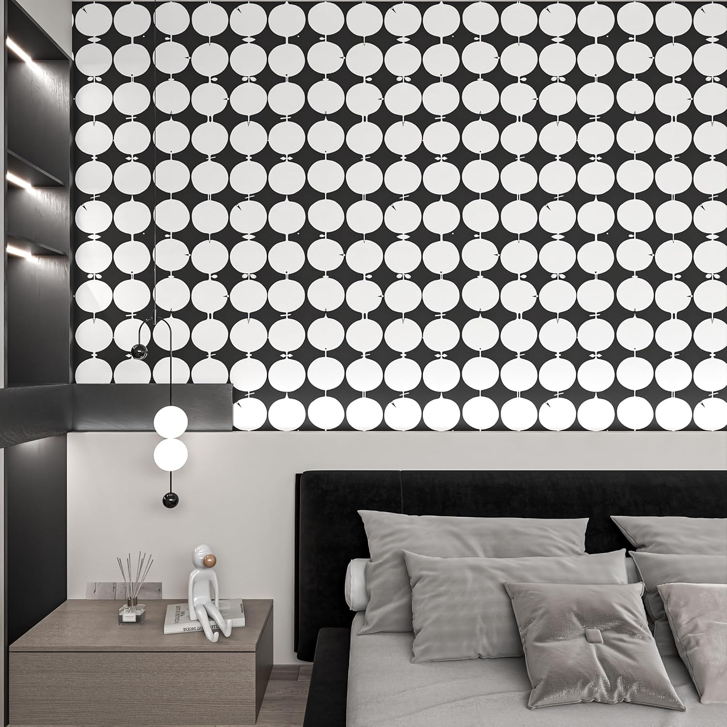 Black Modern Wallpaper 17.3'' W 393'' L Wallpaper Tools