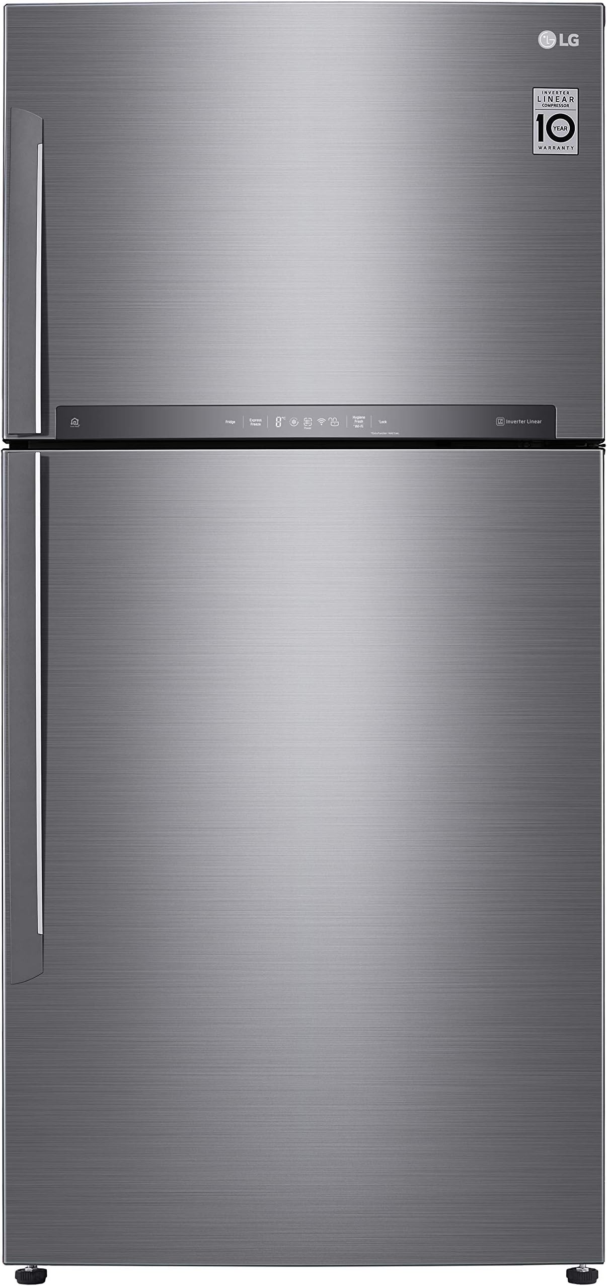 LG 630 L 2 Star Inverter Frost-Free Double-Door Refrigerator (GR-H812HLHU, Platinum Silver 3)