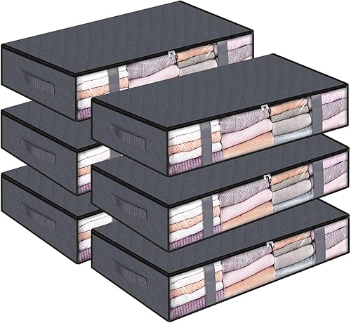 BlissTotes Bolsas de almacenamiento, organizadores y almacenamiento de armario, contenedores de almacenamiento plegables con asas reforzadas,