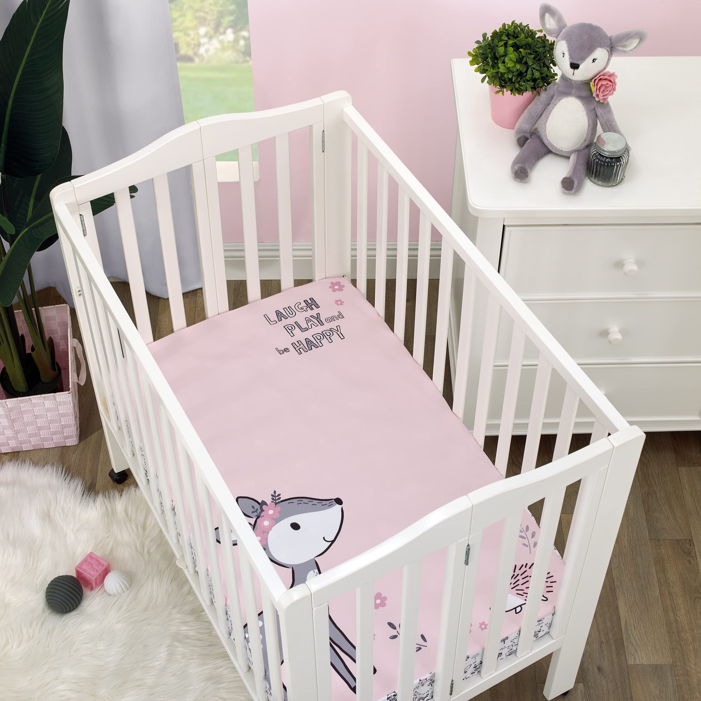 Nojo Compact Cot Bedding Sets Little Love By NoJo Elephant Stroll
