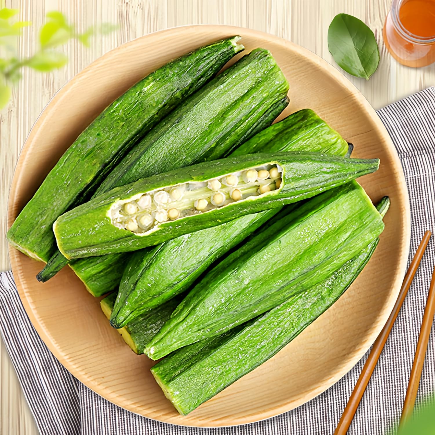 WSYLS Okra Crisp (50 g) – Naturale, vegetariano, perfetto per l'ufficio, i viaggi e come contorno o spuntino.stile cinese