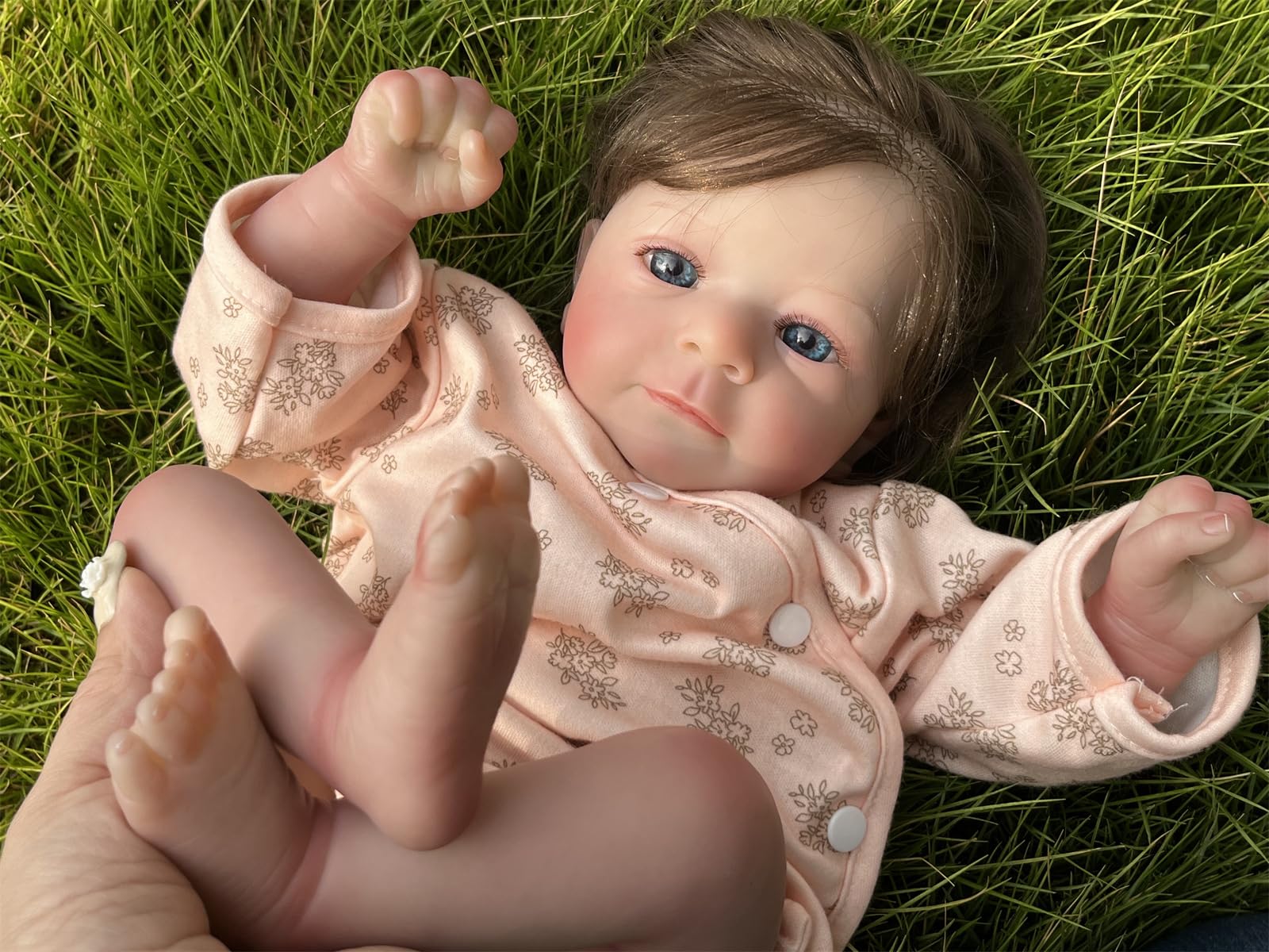 Anano Bambole Reborn Realistica Bambina 60cm - Bambola in Silicone Realistica a Dimensione Reale di Neonato con Pelle da Bebè Originale, Capelli Naturali, Abbigliamento Premium - per Bambini