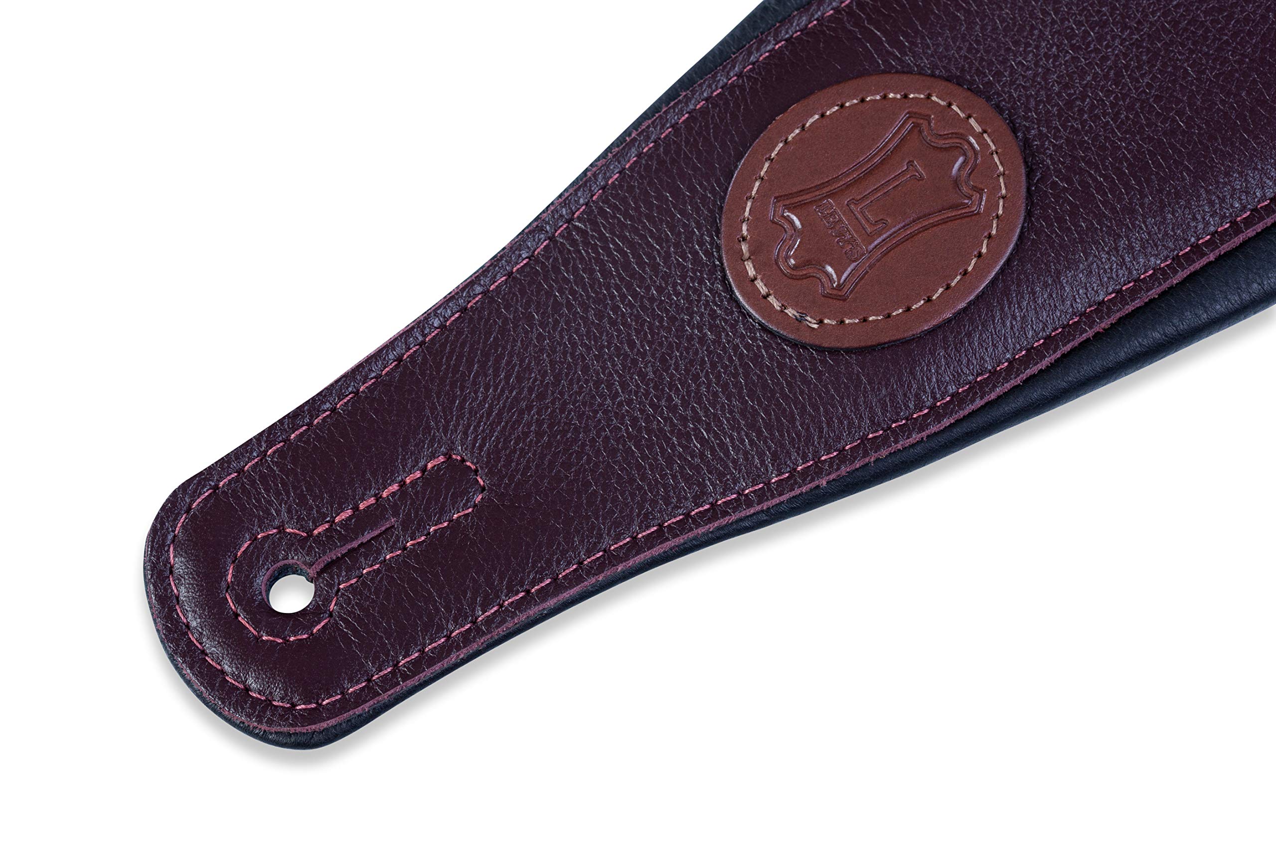 Levy's Leathers Signature Legacy Series - Correa de cuero para guitarra | Ancho 7.6 cm | Borgoña | (MSS2-BRG)