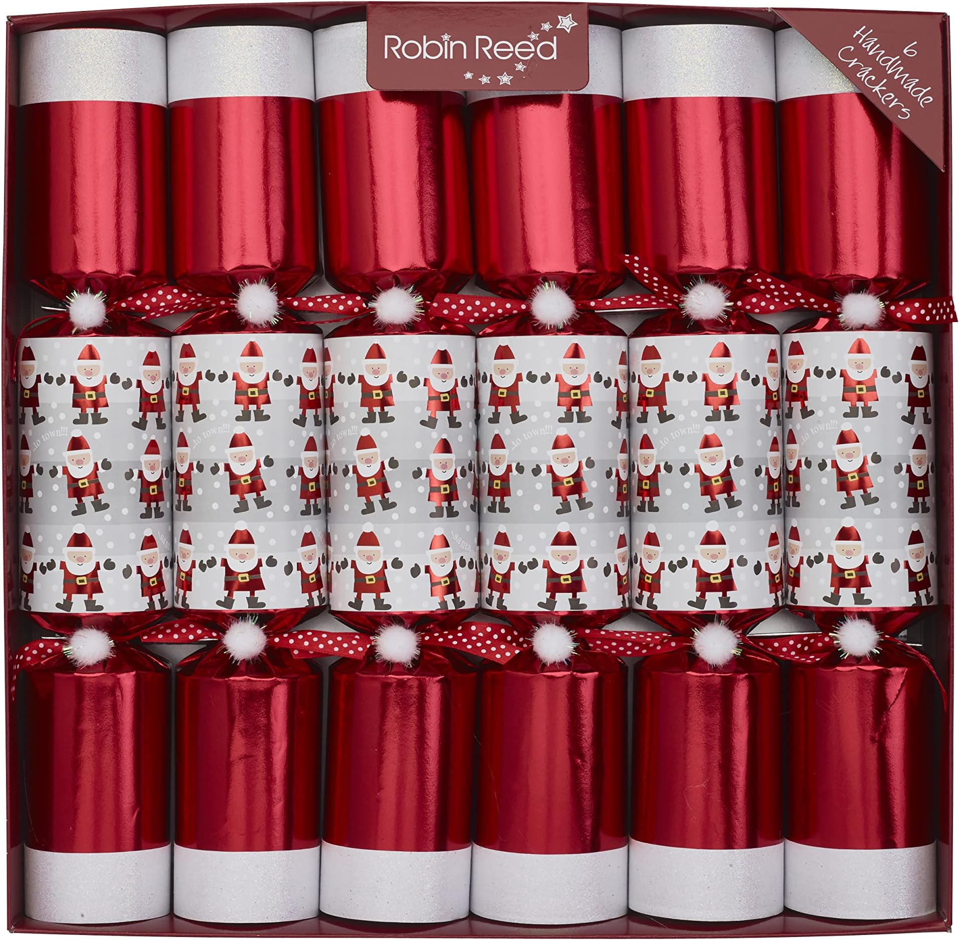6 Piece Racing Santa Christmas Crackers
