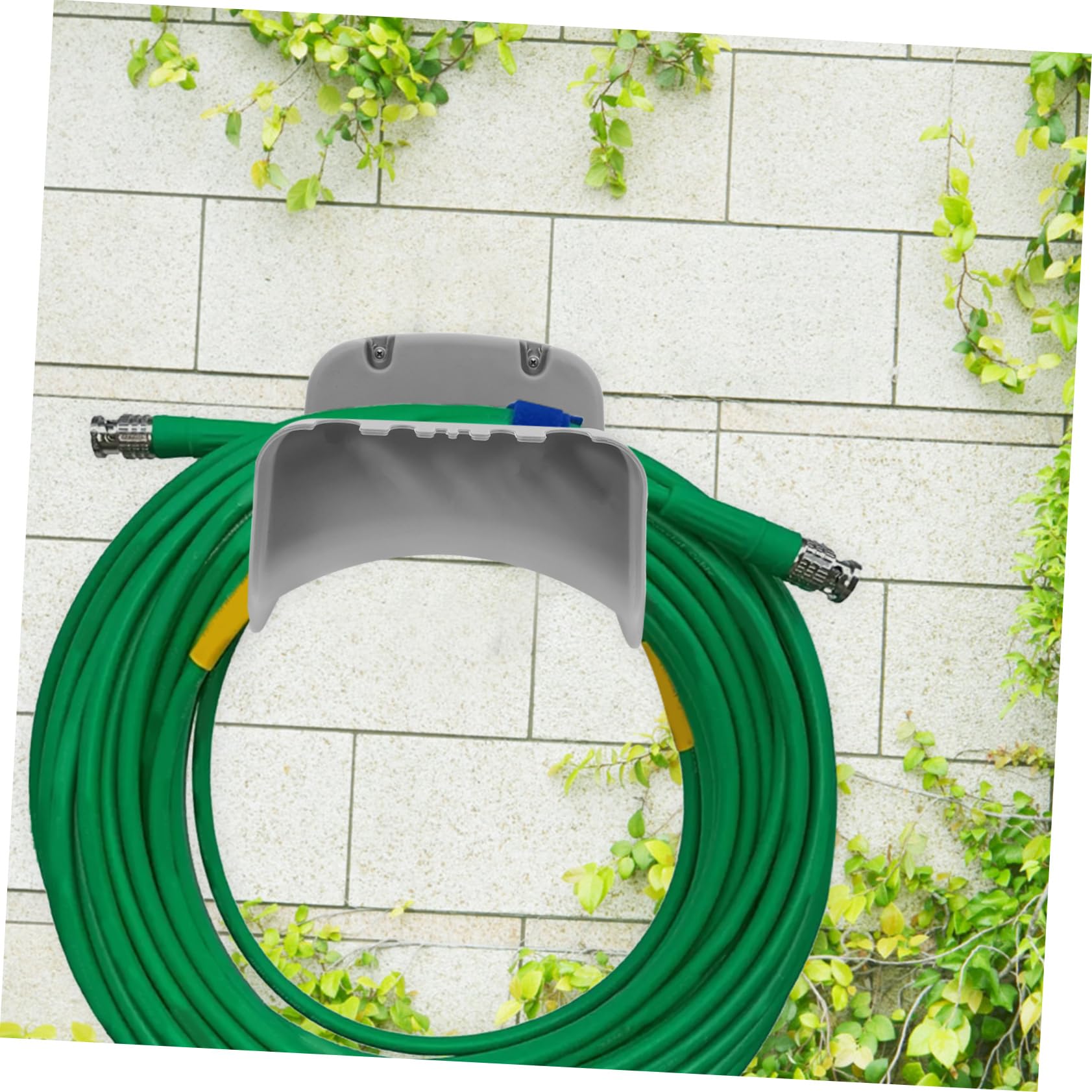 BESTonZON Rohrgestell Gartenschlauchhalter zur Wandmontage Wasserschlauchhalter für draußen Lochmarkierungswerkzeug zum Aufhängen an der Wand Gartenschlauchtrommel pp Grey