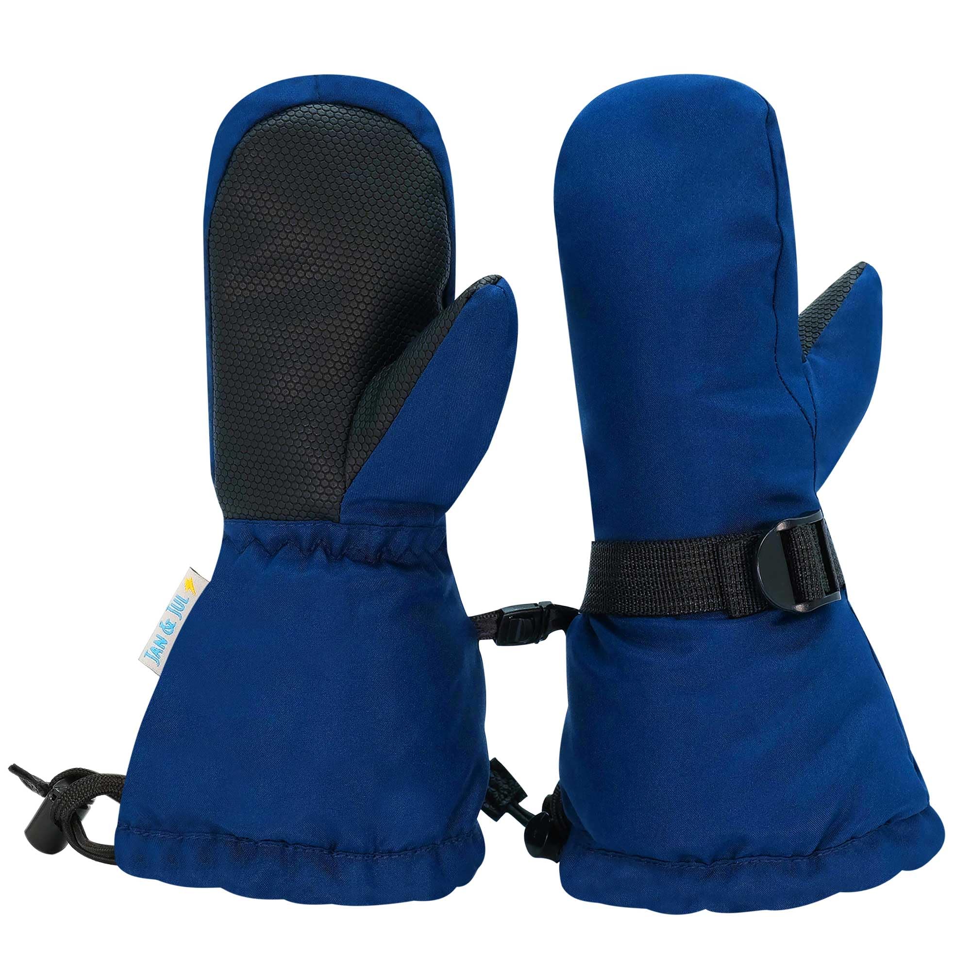 JAN & JUL Toddler Winter Mittens Waterproof for Girls Boys (Nebula blue, S: 2-4Y)