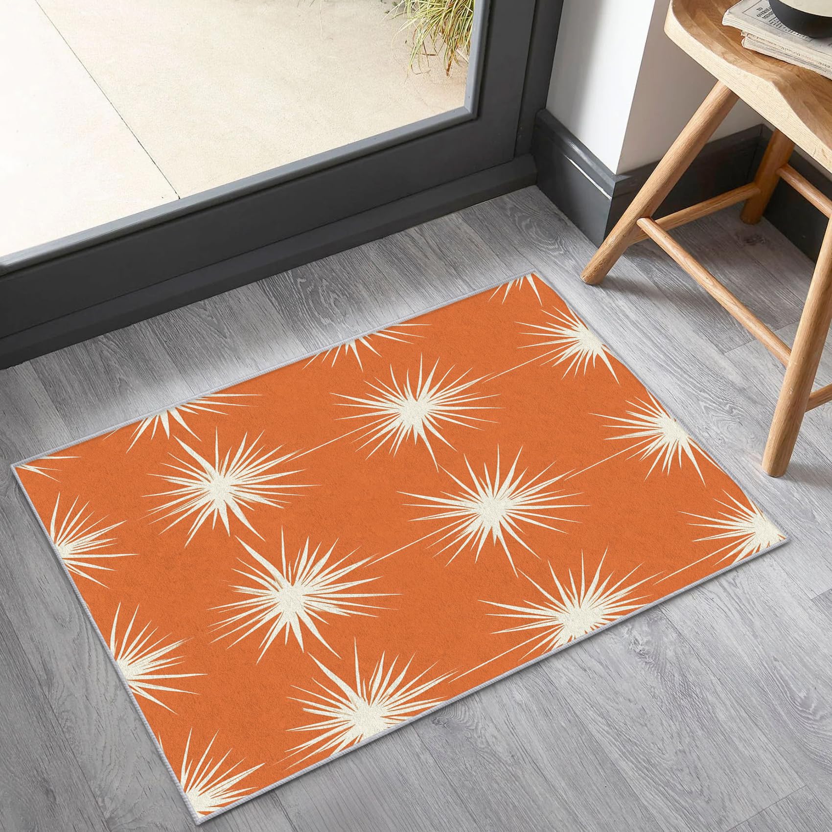 Amazon.com: Orange Atomic Rugs for Living Room 3x4, Retro Mid