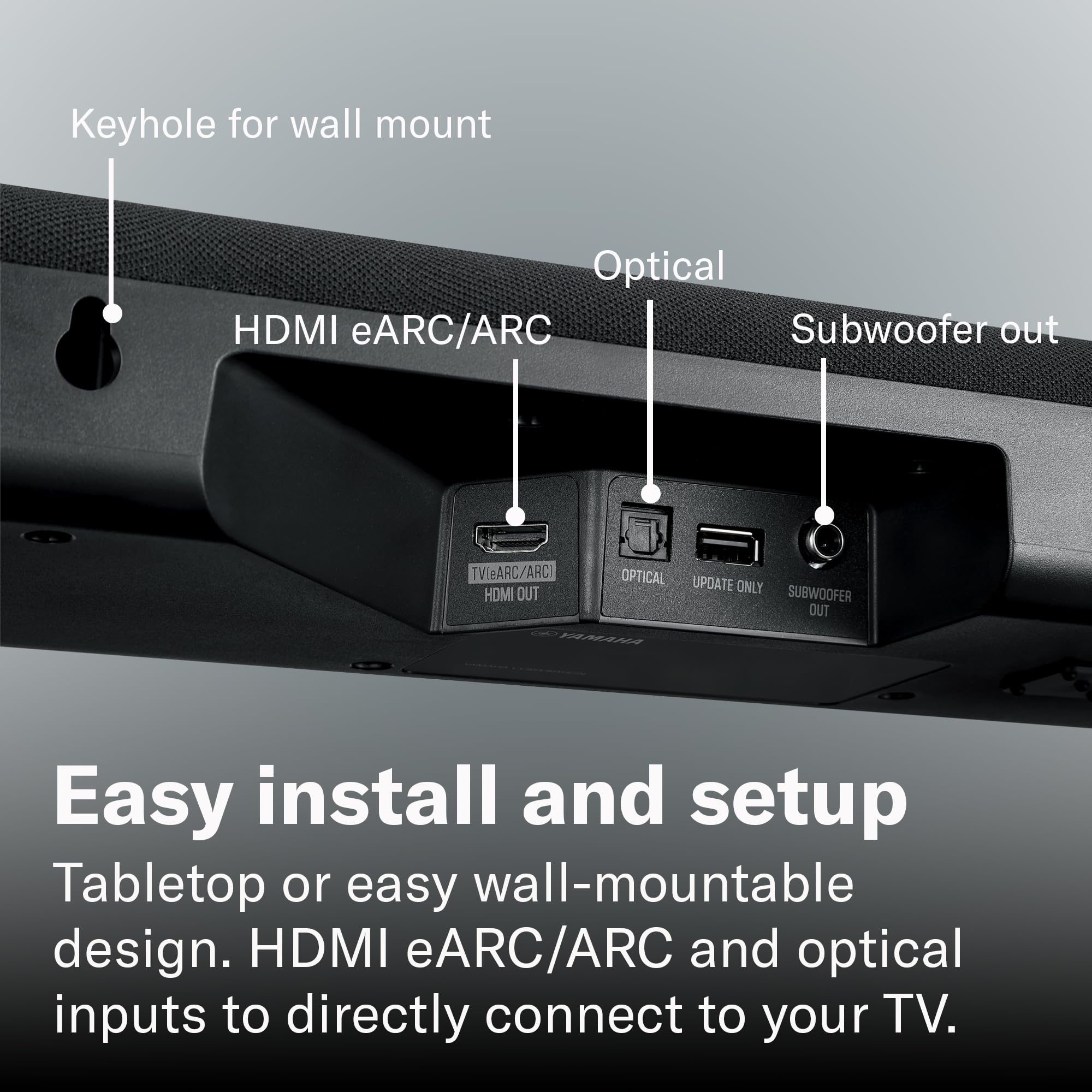 Yamaha SR-B30A Dahili Subwoofer'lı Dolby Atmos Ses Çubuğu (Siyah
