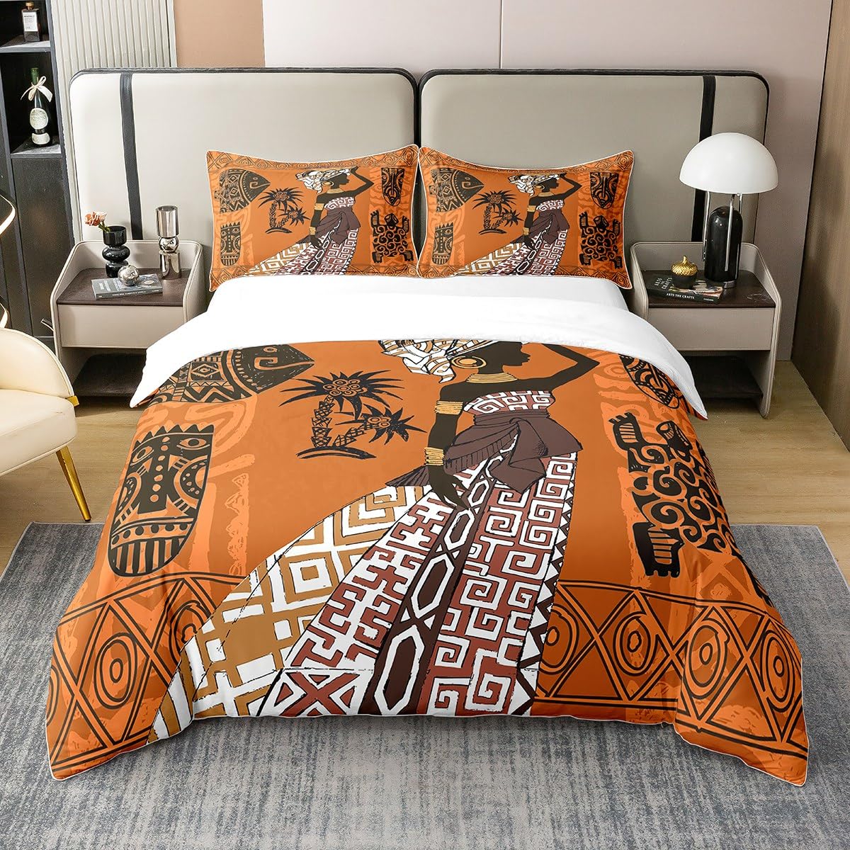 Housse couette fermeture éclair coton King parure lit sans plis