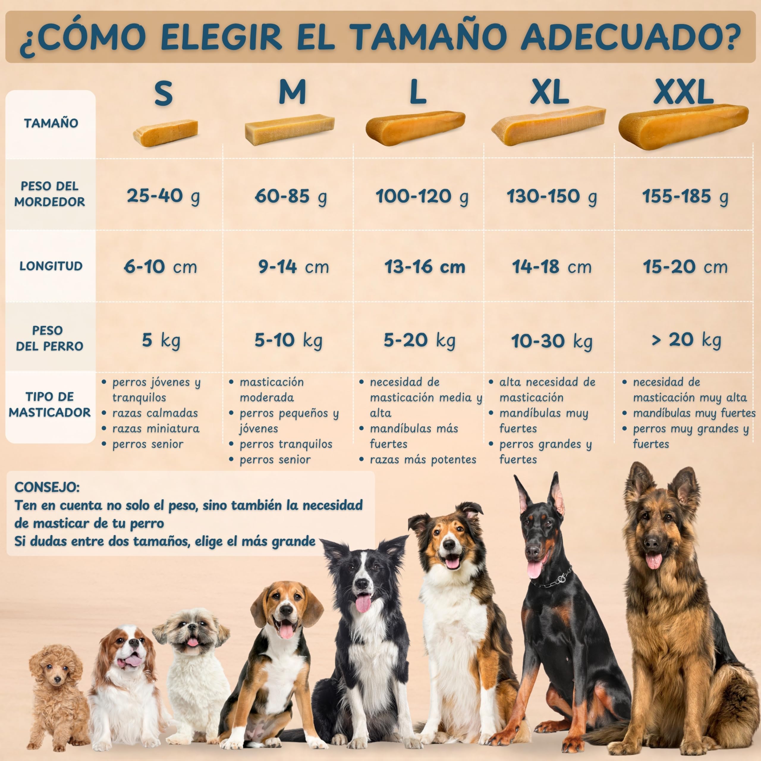 Wildeers Churpi Huesos para Perros de Queso de Yak, L, 13-16 cm, 5 uds