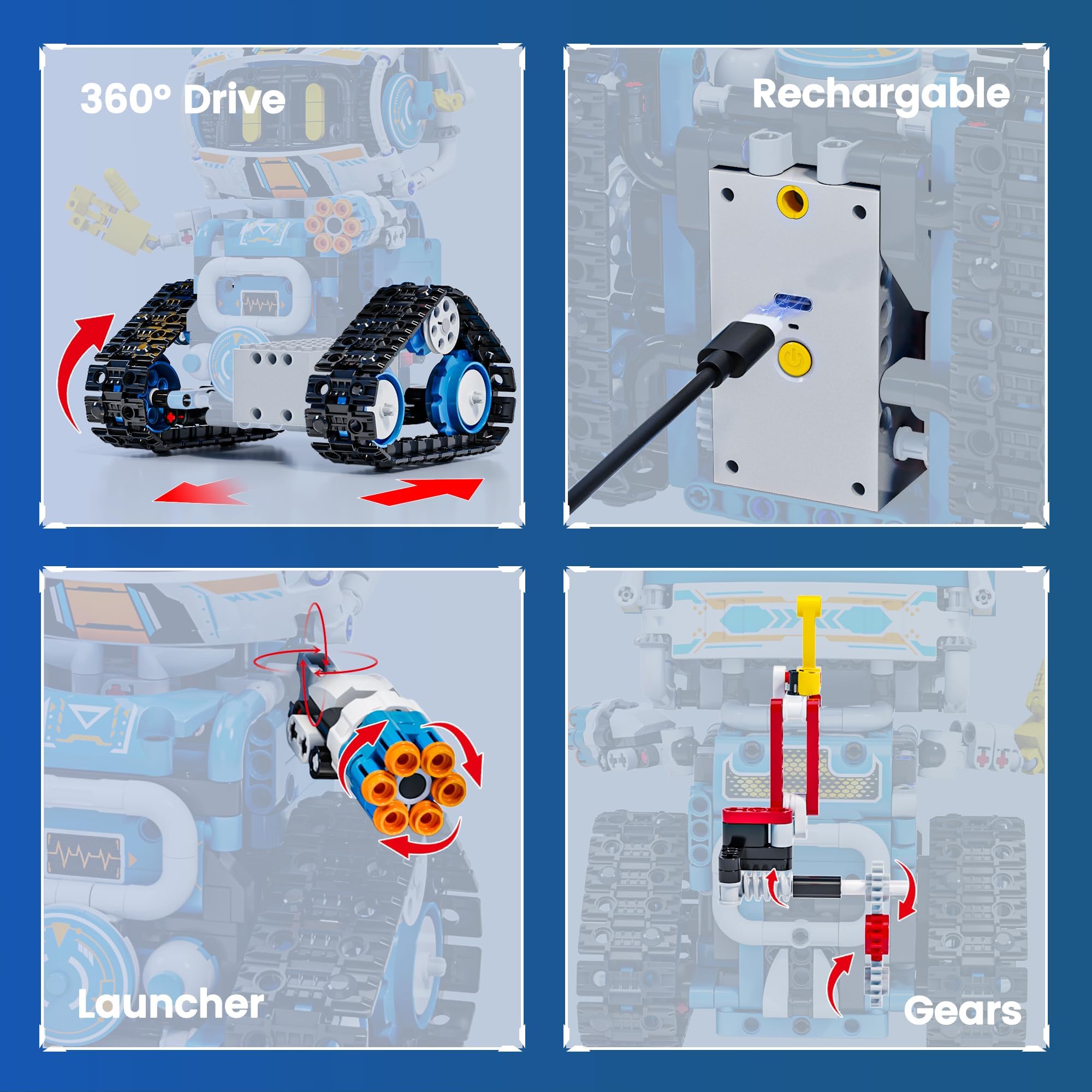 Kit de robótica STEM 5 en 1 para niños de 8 a 12, aplicación y kit de construcción de robot de control remoto, kit de proyecto científico y juguetes STEM para edades de 8 a 13, regalos para