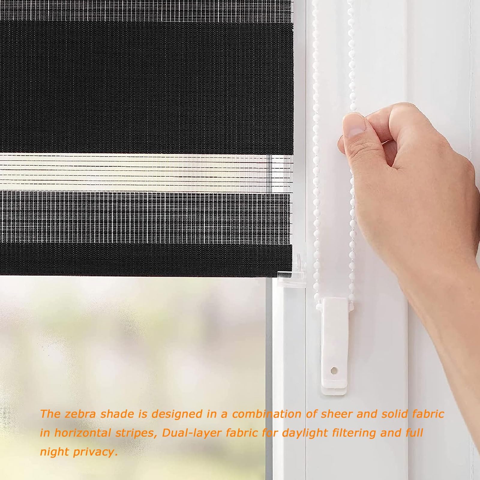 Store Occultant Protection Solaire 50 x 280 cm Protection Vie Privée Respirant Store Jour et Nuit Isolant Thermique Facile à Installer pour Chambre Salon Cuisine Salle de Bain, Noir