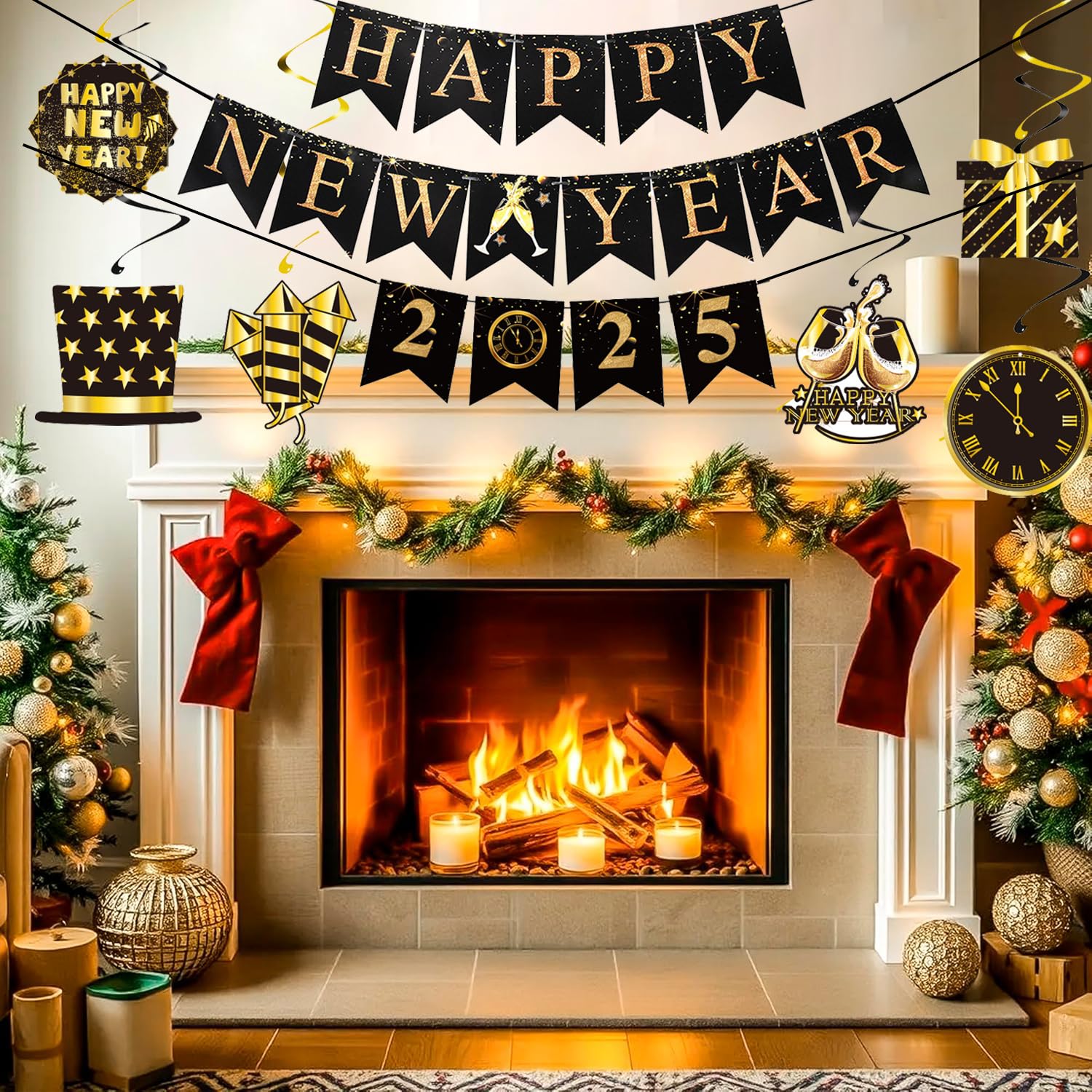 Happy New Year 2026 Banner, New Years Eve Decorations, 2026 New Year Party Set - Image 3
