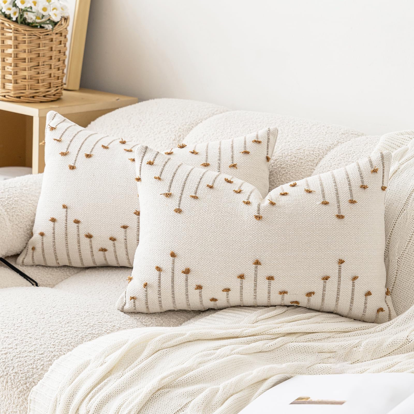 Photo 1 of LILEPOY Boho Throw Pillow Covers 12x20 inch (2 Pack)