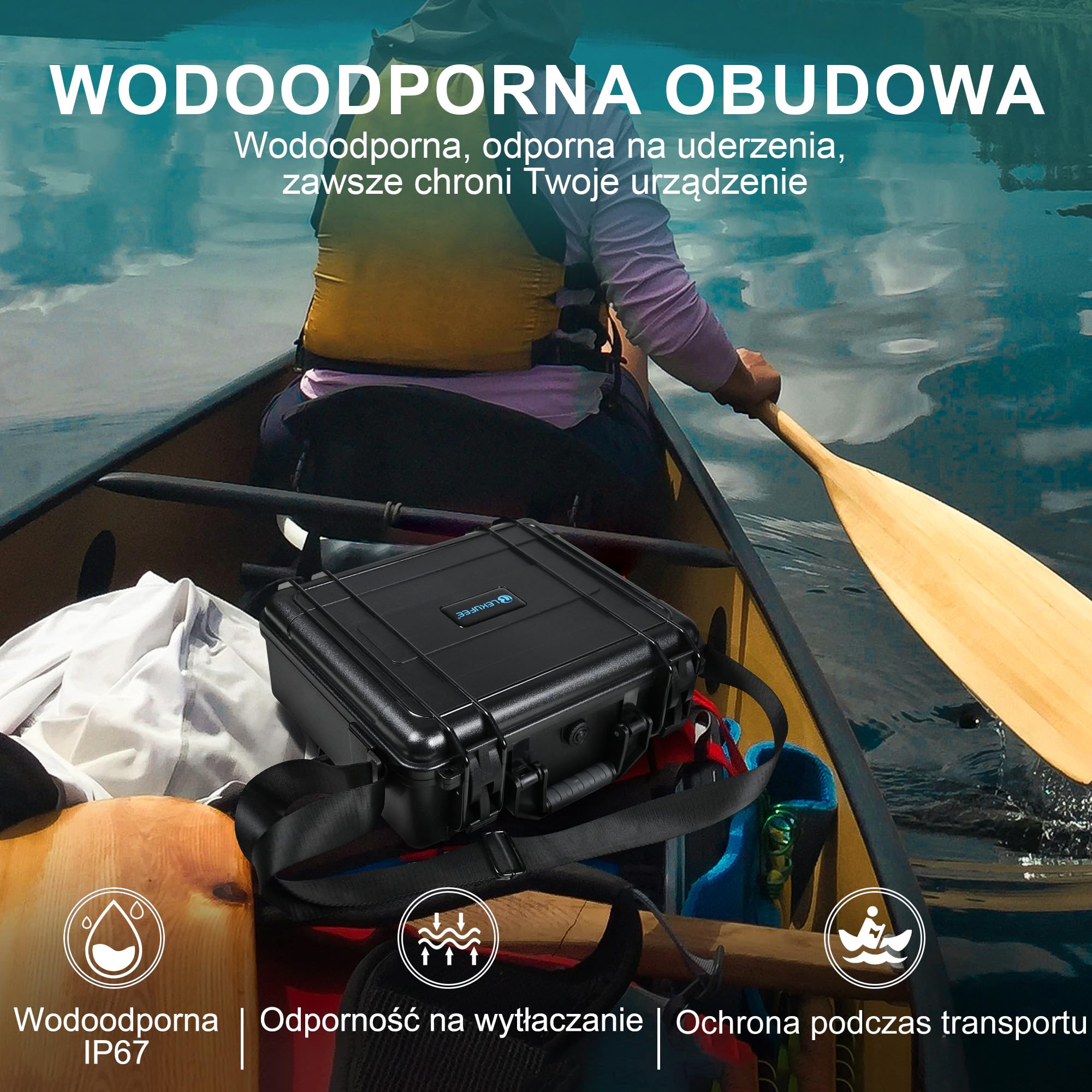 Lekufee Wodoodporna twarda walizka transportowa dla drona DJI Mini 5 Pro, Fly More Combo, DJI RC 2/RC N3, 6 baterii, stacja ładująca i inne akcesoria (tylko walizka)