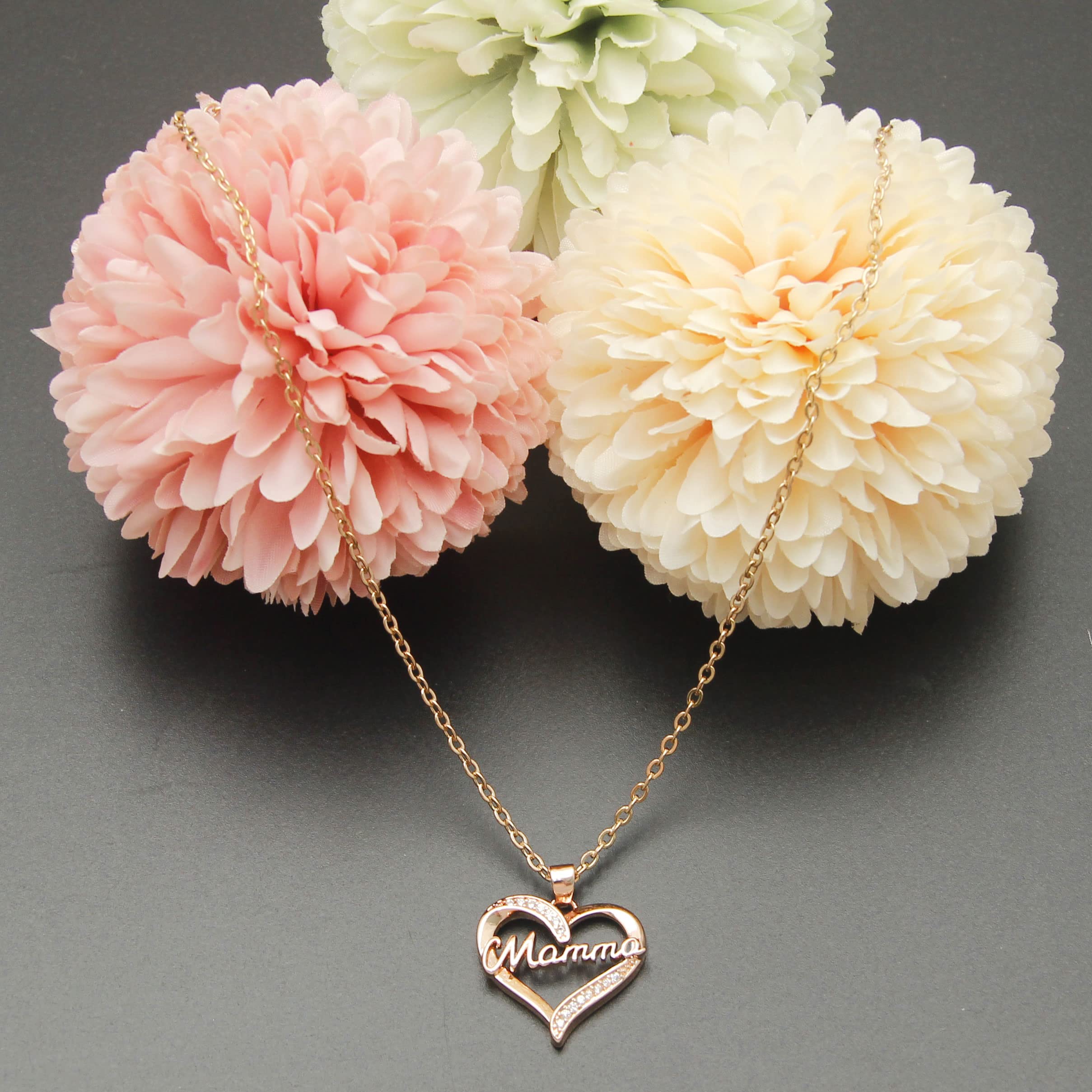 ZYMGUO Regalo Mamma Collane Regalo festa della Mamma Regalo per Mamma Collana Donna regalo Compleanno Mamma Regalo Natale per Mamma Cuore Diamante Collana Argento Pendent