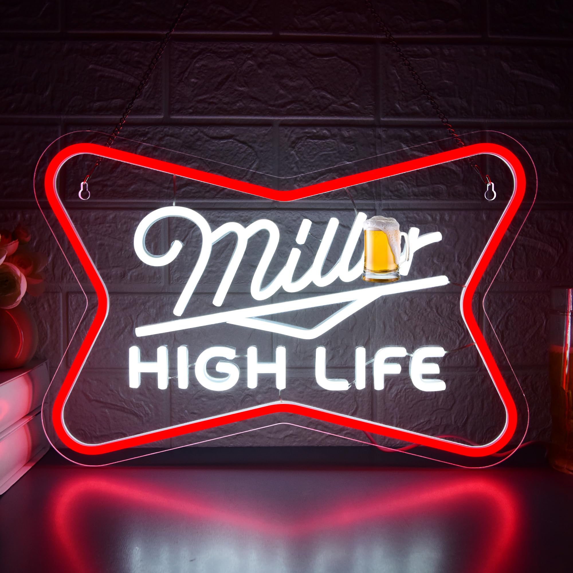 Bier-Neonschild für Wanddekoration, Bier-Neonlicht für Männerhöhle, Bar, LED-Lichtschild für Zuhause, Bar, Pub, Club, Party, Restaurant, Schlafzimmer, Geburtstagsgeschenke, Kunst, 41,5 x 29,1 cm